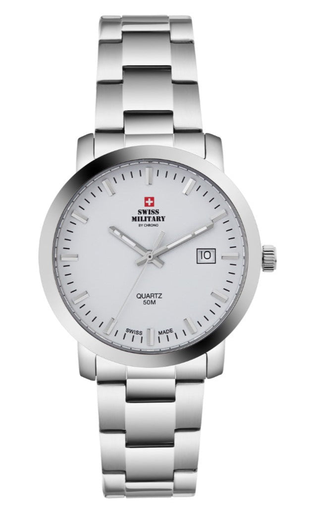 Swiss Military by Chrono Swiss Made Analog Watch White Dial for Men&
