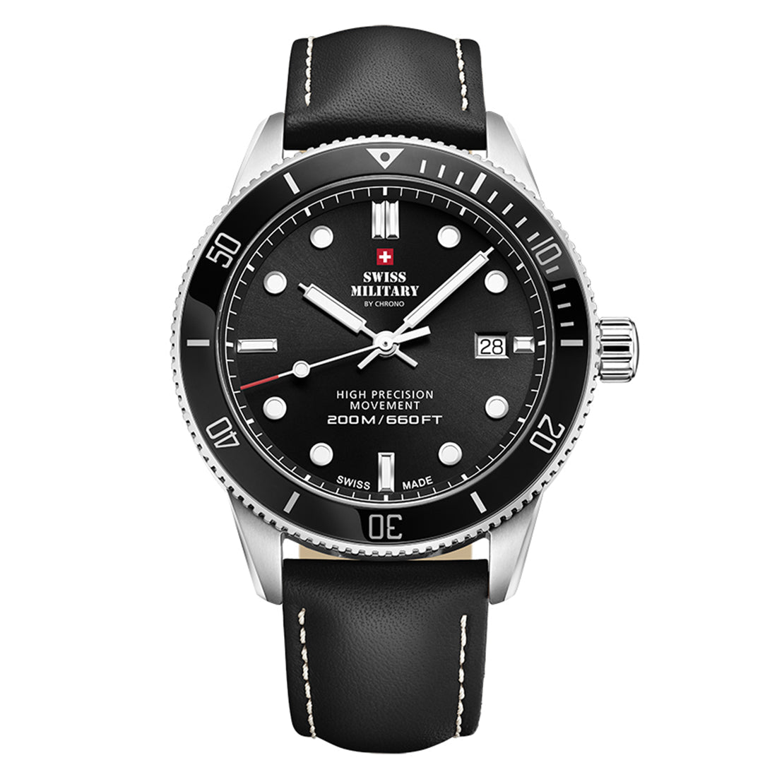 Swiss Military by Chrono Swiss Made Black Dial Analog Watch for Gents - SM34088.04