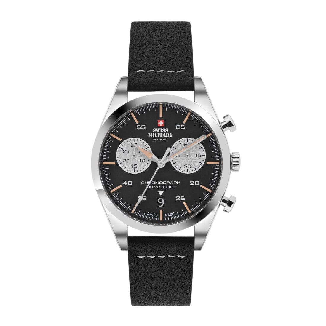 Swiss Military by Chrono Swiss Made Black Dial Chronograph Watch for Gents - SM34090.03