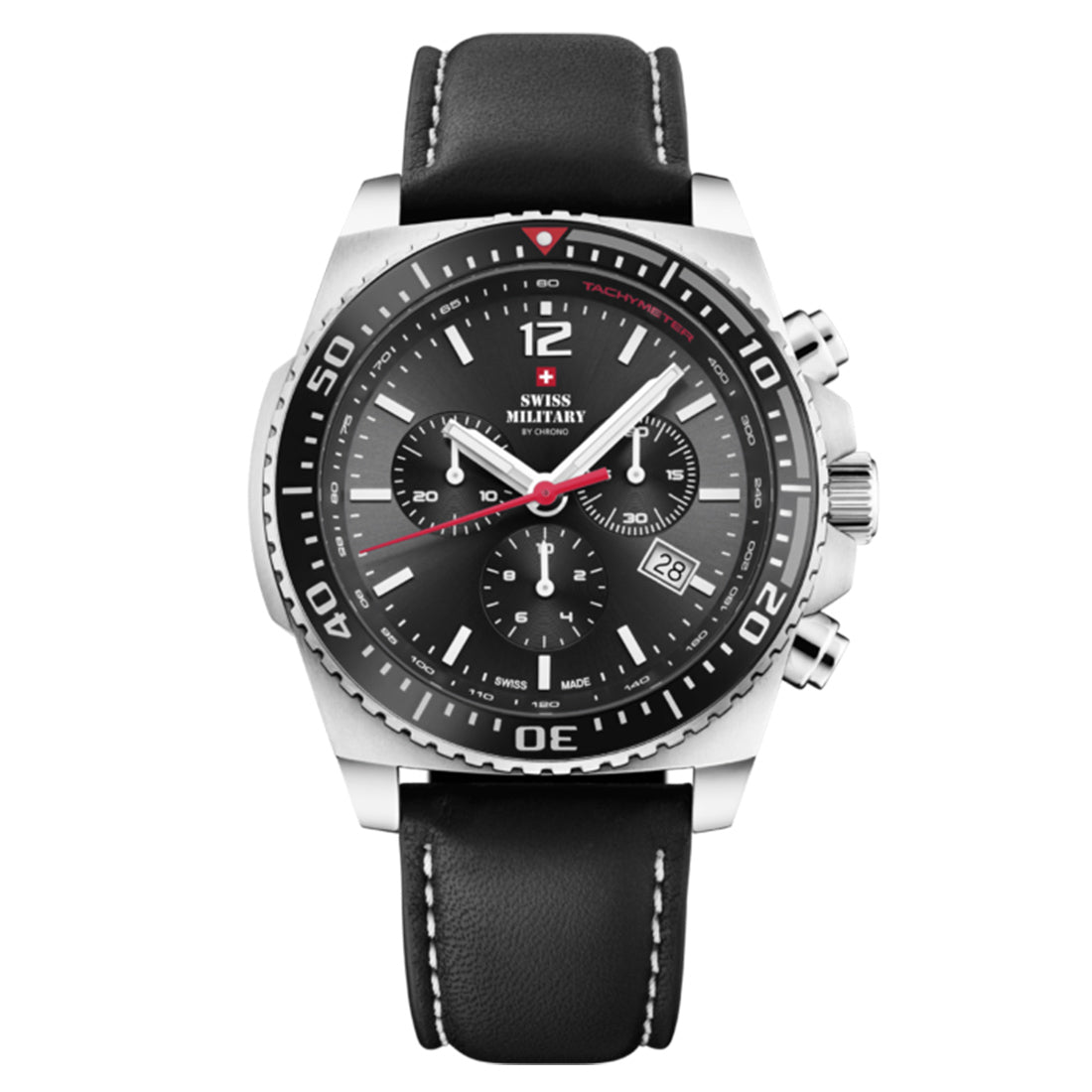 Swiss Military by Chrono Swiss Made Black Dial Analog Watch for Gents - SM34093.03
