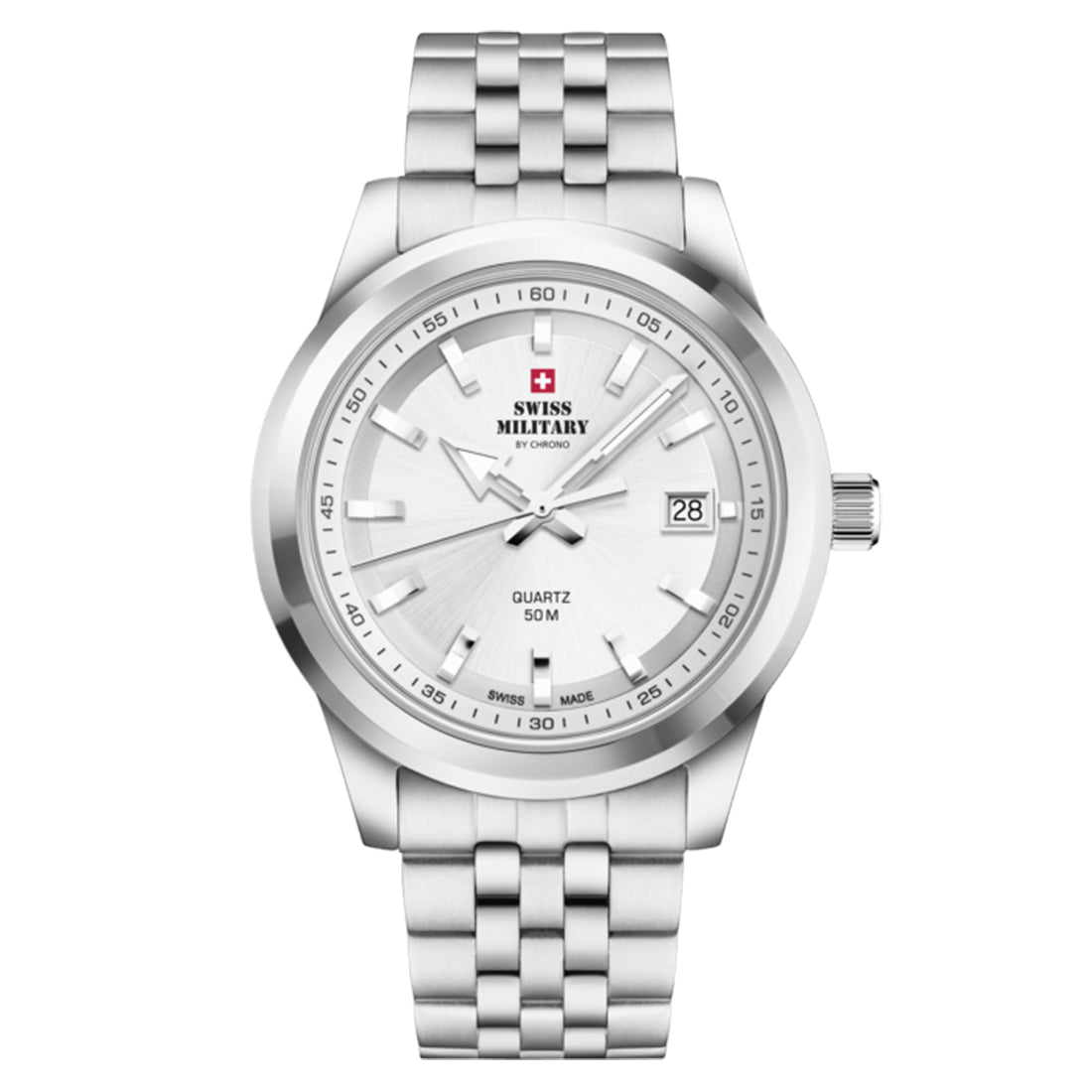 Swiss Military by Chrono Swiss Made Silver Dial Analog Watch for Gents - SM34094.02