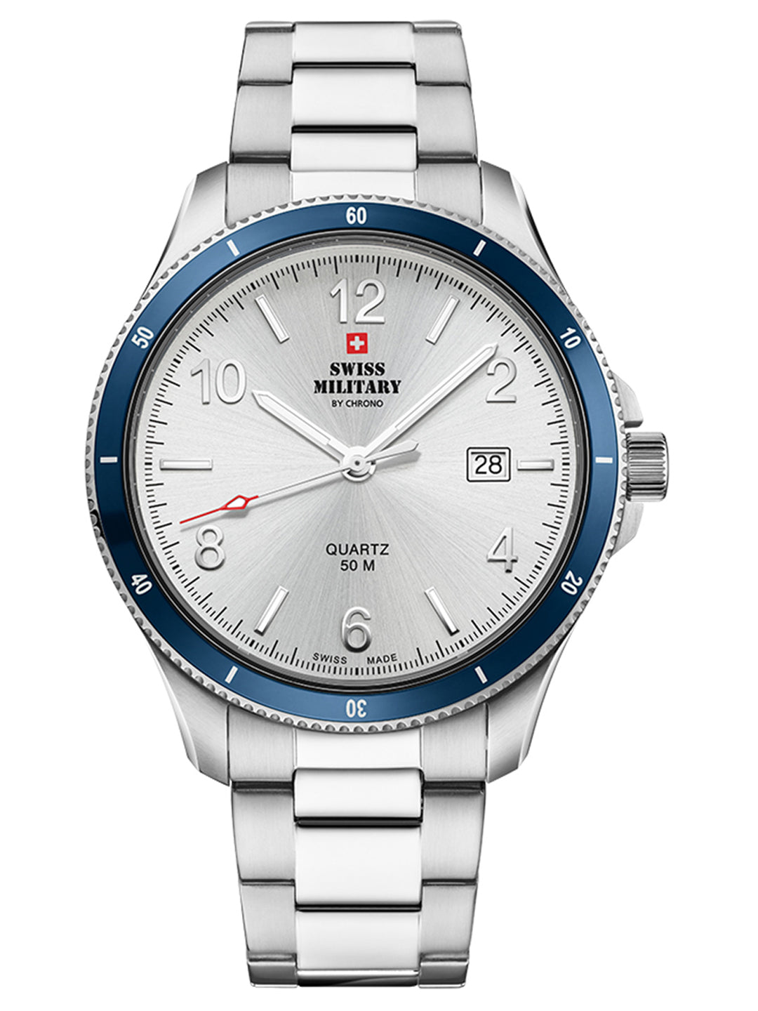 Swiss Military by Chrono Swiss Made Silver Dial Analog Watch for Gents - SM34096.02