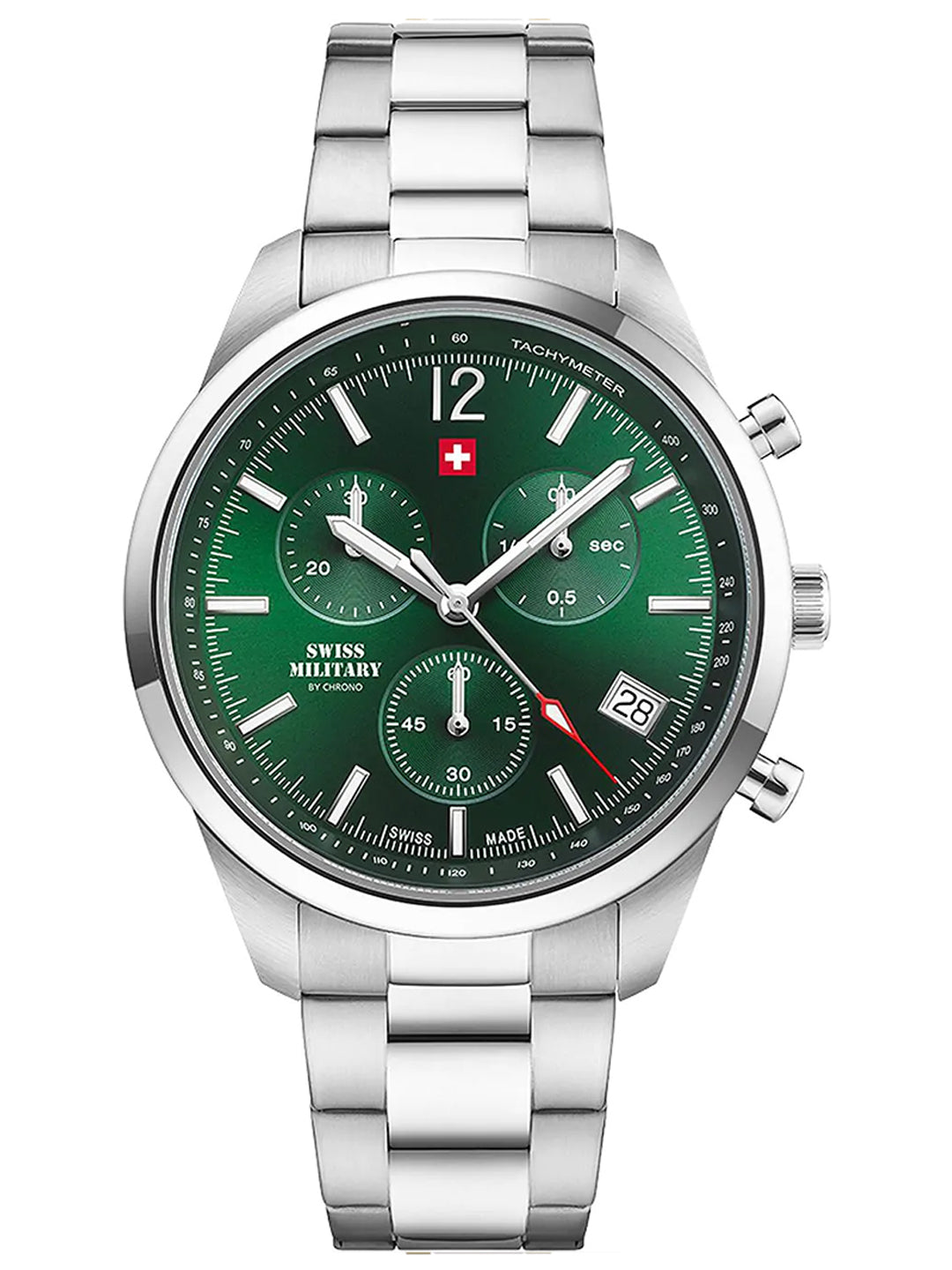 Swiss Military by Chrono Swiss Made Green Dial Chronograph Watch for Gents - SM34097.04