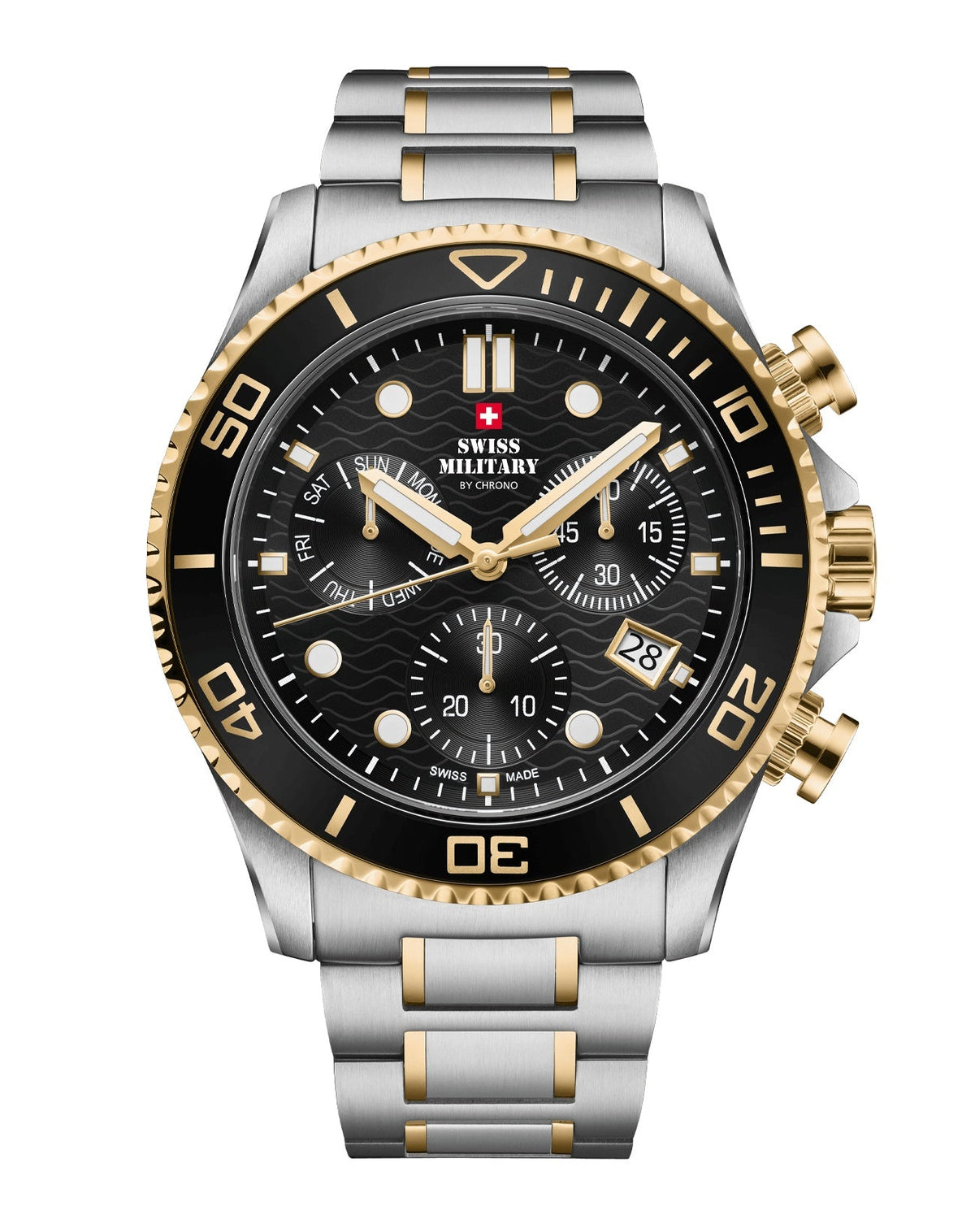 Swiss Military By Chrono Swiss Made The Stylish Military Chronograph Quartz Gents Watch 46mm SM34101.03