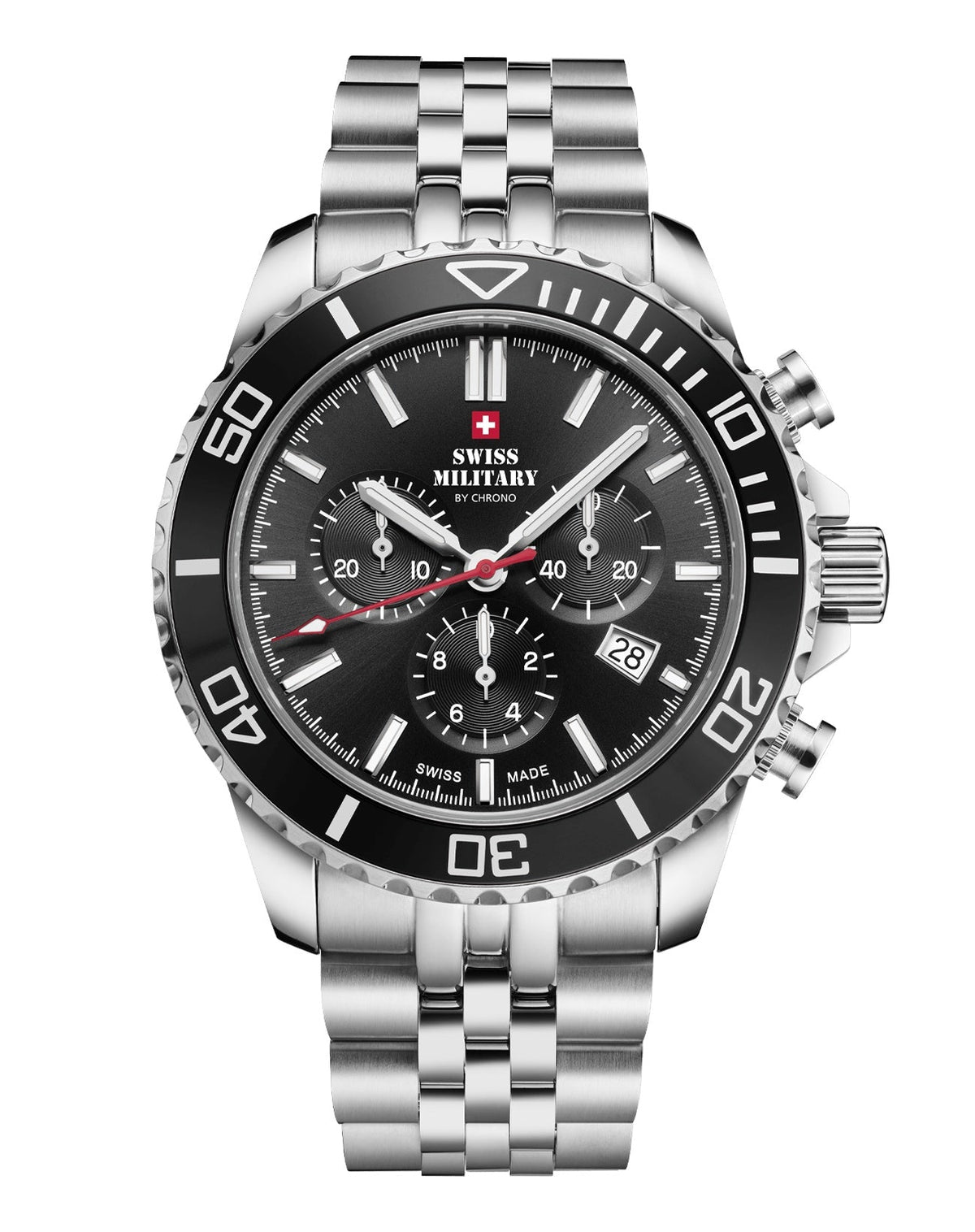 Swiss Military By Chrono Swiss Made Sports Chronograph Quartz Gents Watch 43mm SM34103.01