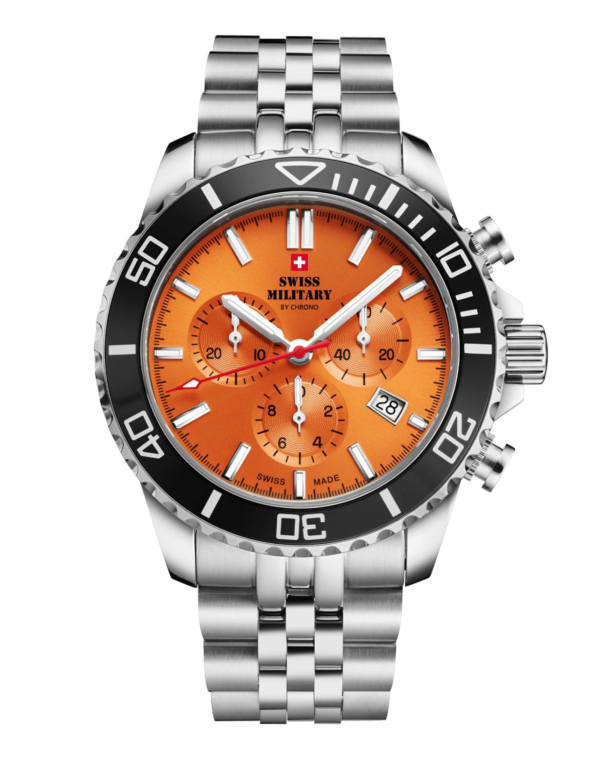 Swiss Military By Chrono Swiss Made Sports Chronograph Quartz Gents Watch 43mm SM34103.05