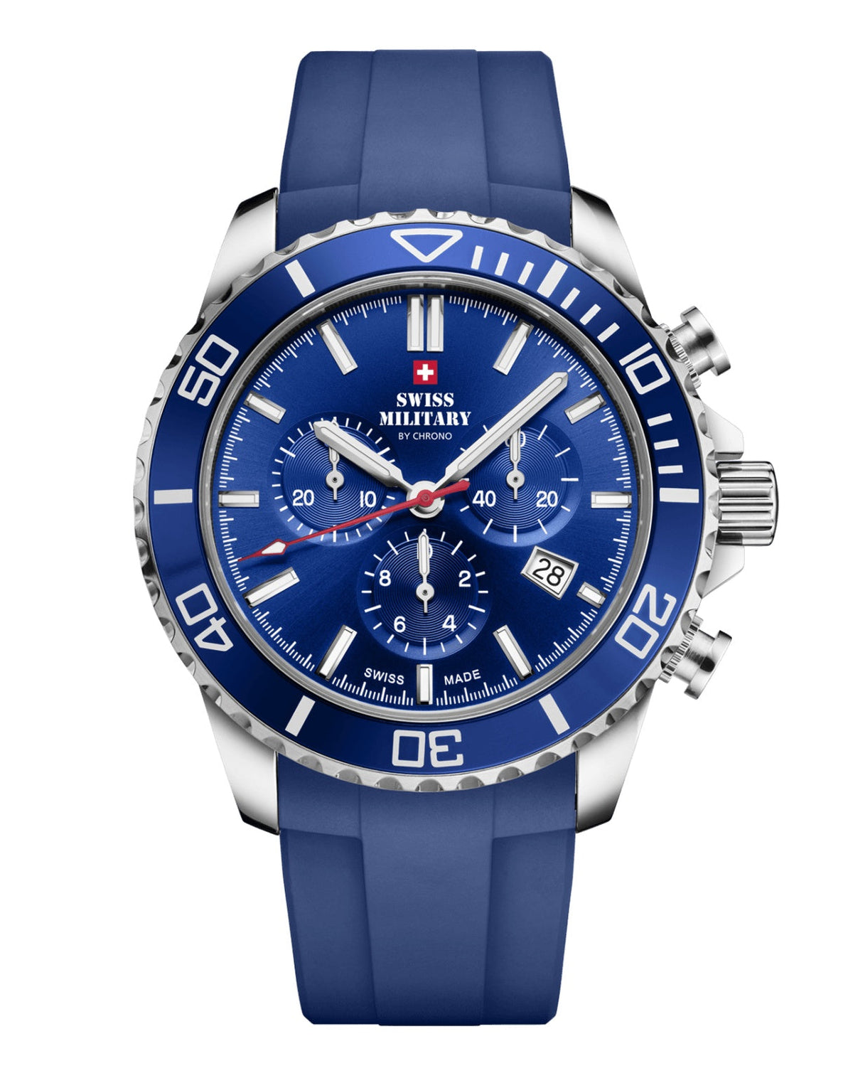 Swiss Military By Chrono Swiss Made Sports Chronograph Quartz Gents Watch 43mm SM34103.08
