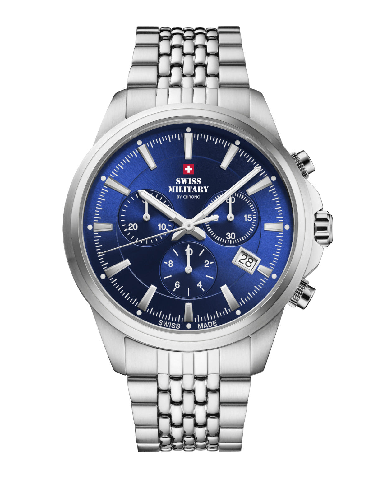 Swiss Military By Chrono Swiss Made Quartz Blue Dial Analog Watch For Gents - SM34107.03