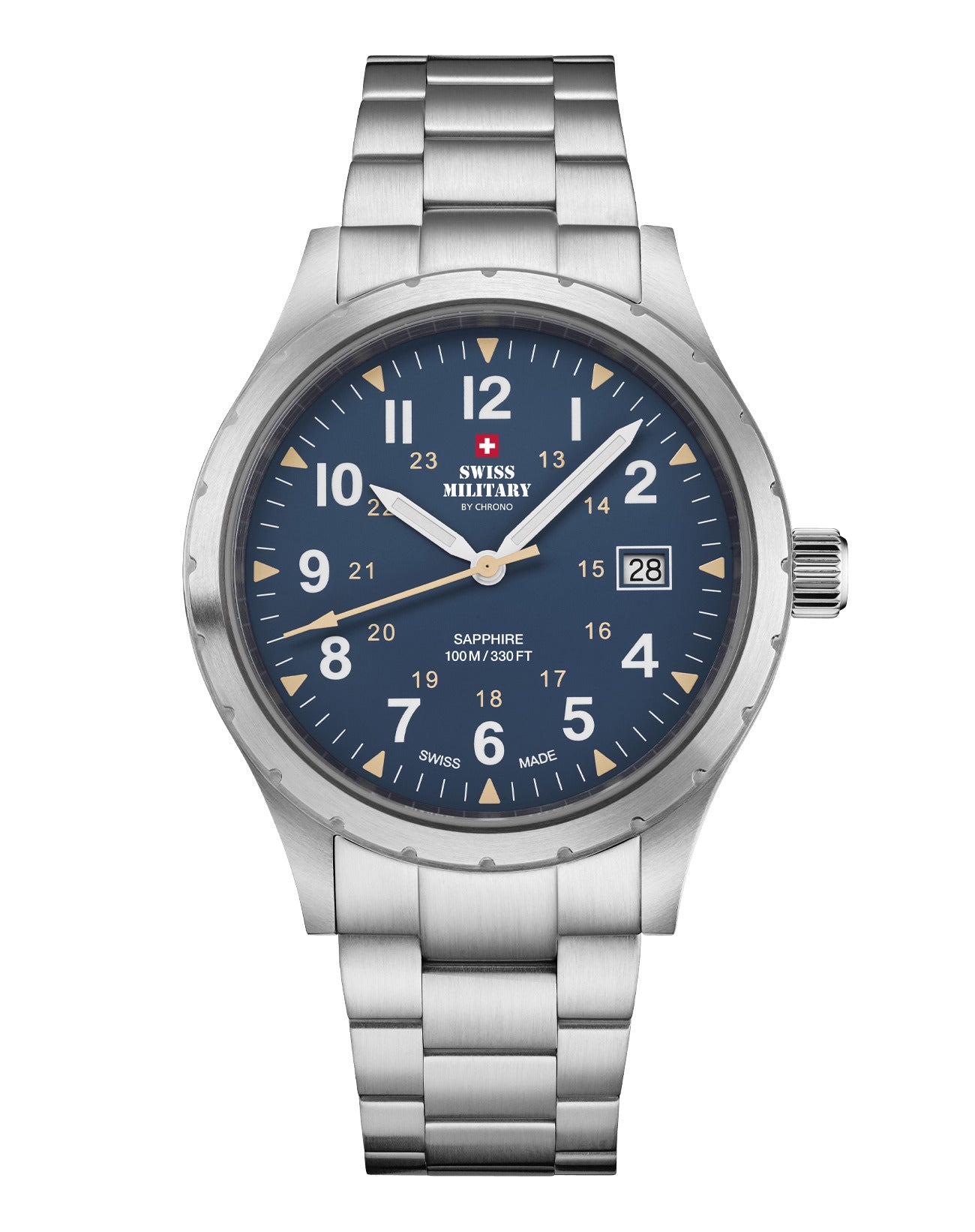 Swiss Military By Chrono Swiss Made Quartz Blue Dial Analog Watch For Gents - SM34108.03