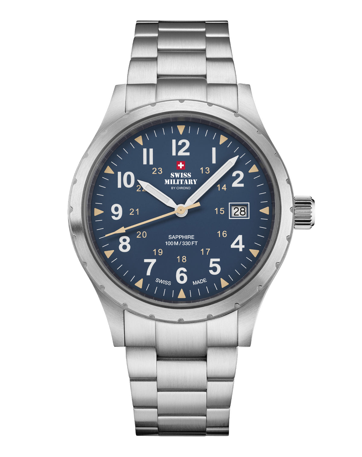 Swiss Military By Chrono Swiss Made Quartz Blue Dial Analog Watch For Gents - SM34108.03