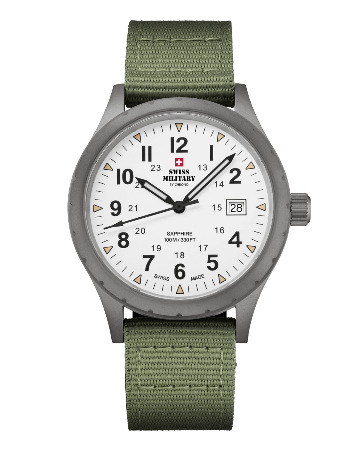 Swiss Military By Chrono Swiss Made Quartz White Dial Analog Watch For Gents - SM34108.04