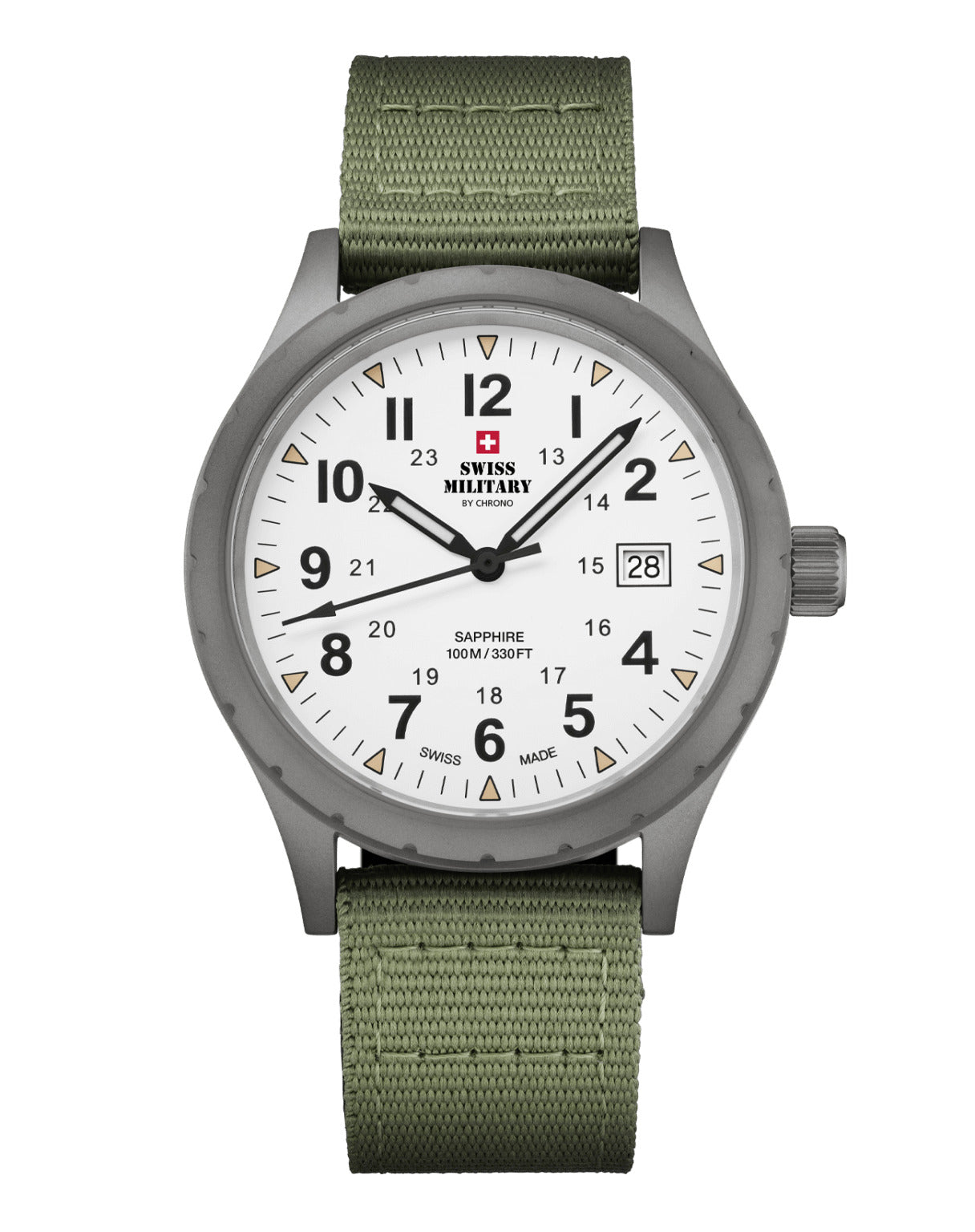 Swiss Military By Chrono Swiss Made Quartz White Dial Analog Watch For Gents - SM34108.04