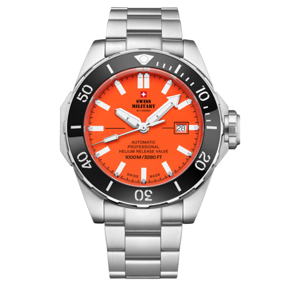 Swiss Military by Chrono Swiss Made Orange Dial Analog Watch for Gents - SMA34092.03