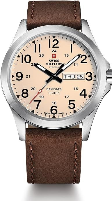 Swiss Military By Chrono Swiss Made Quartz Beige Dial Analog Watch For Gents - SMP36040.29