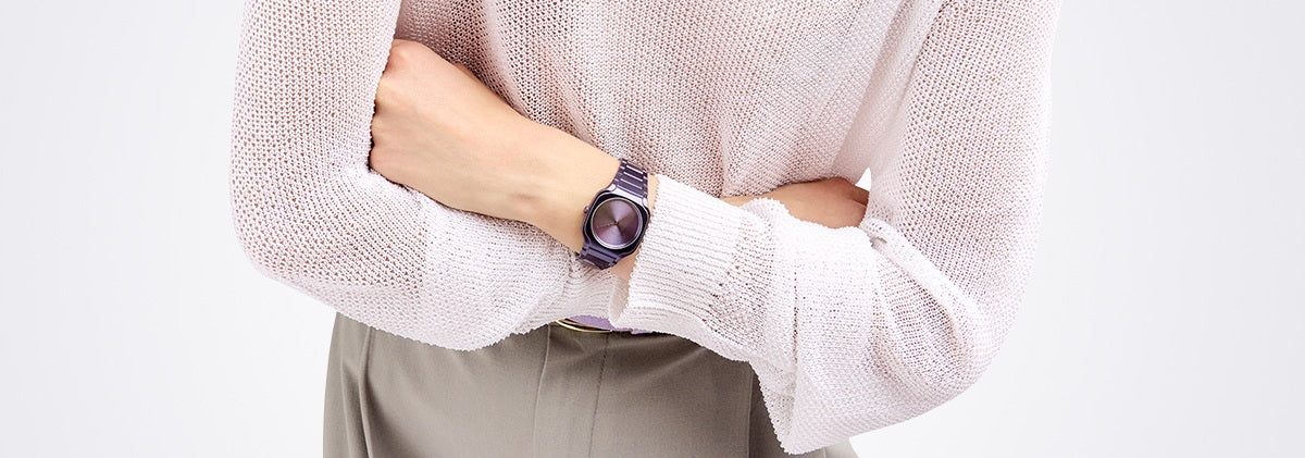 D1 Milano SQUARE Quartz Purple Dial Analog Watch For - Ladies SQBL02
