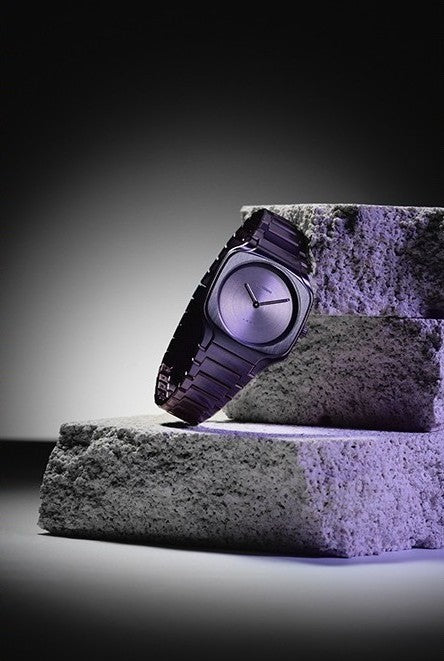 D1 Milano SQUARE Quartz Purple Dial Analog Watch For - Ladies SQBL02