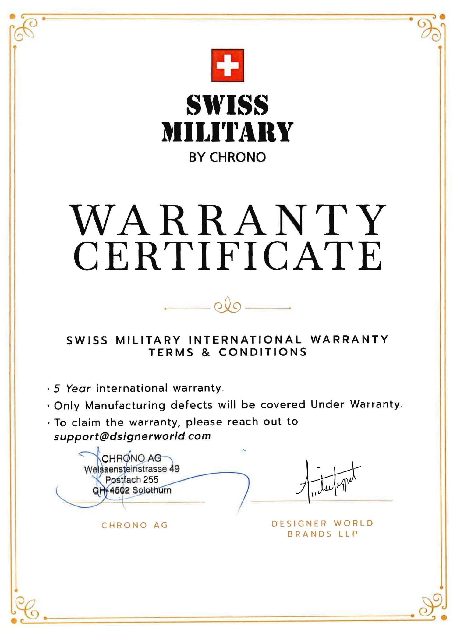 Swiss Military by Chrono Swiss Made Black Dial Analog Watch for Gents - SM34015.05