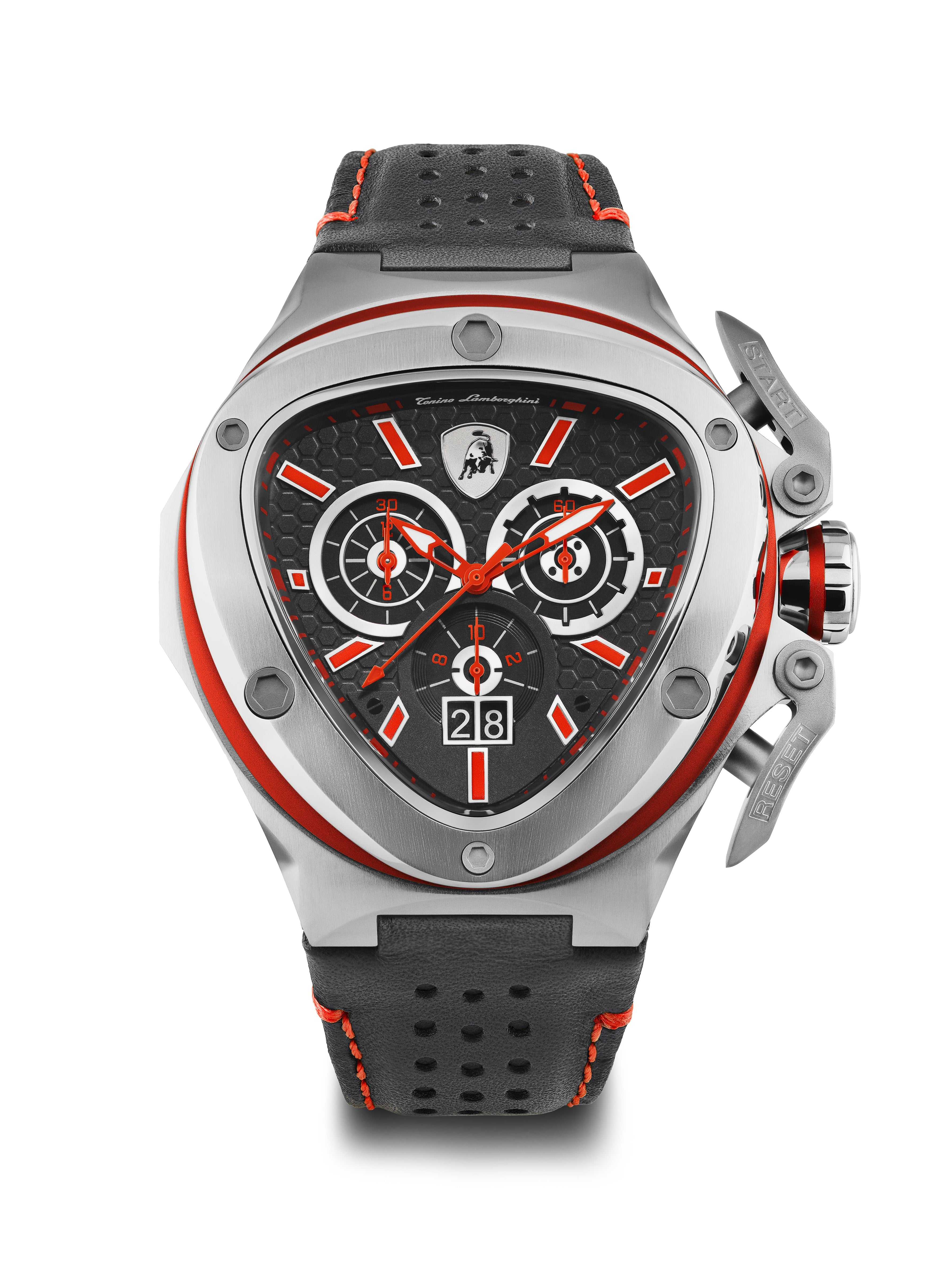 Tonino Lamborghini Spyder X Black With Embossed Honeycomb Pattern Watch For Men - TL9XA-SS