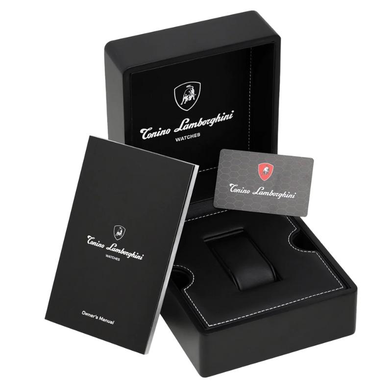 Tonino Lamborghini Spyder Quartz Black Dial Analog Watch For Gents - TL9XD-SS