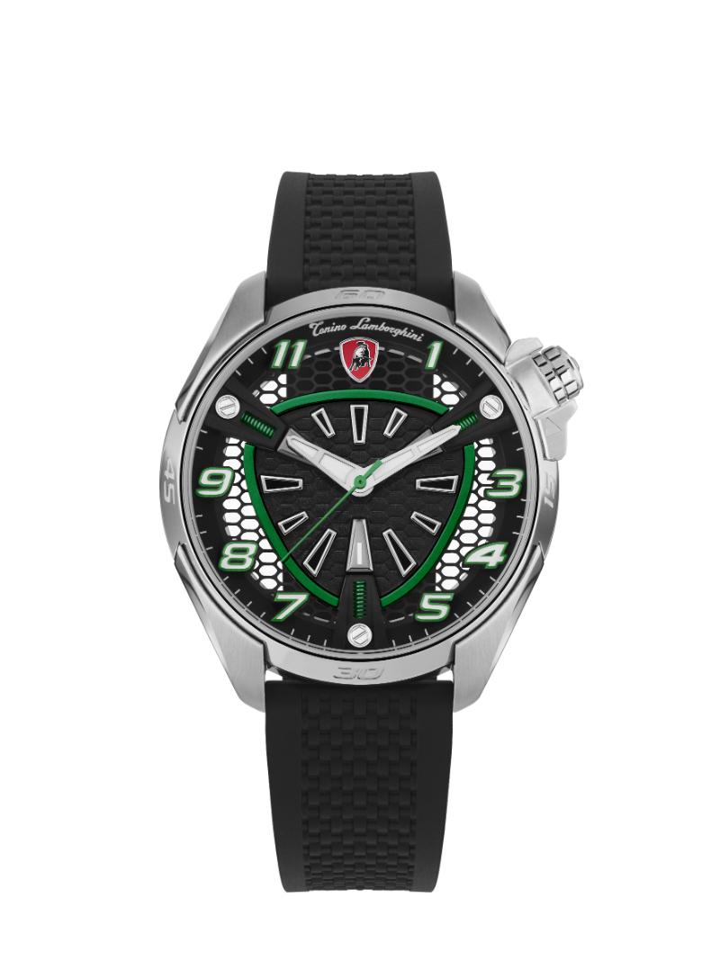 Tonino Lamborghini SHOCK ABS Quartz Green And Back Dial Analog Watch For Gents - TLABSG-SS-R