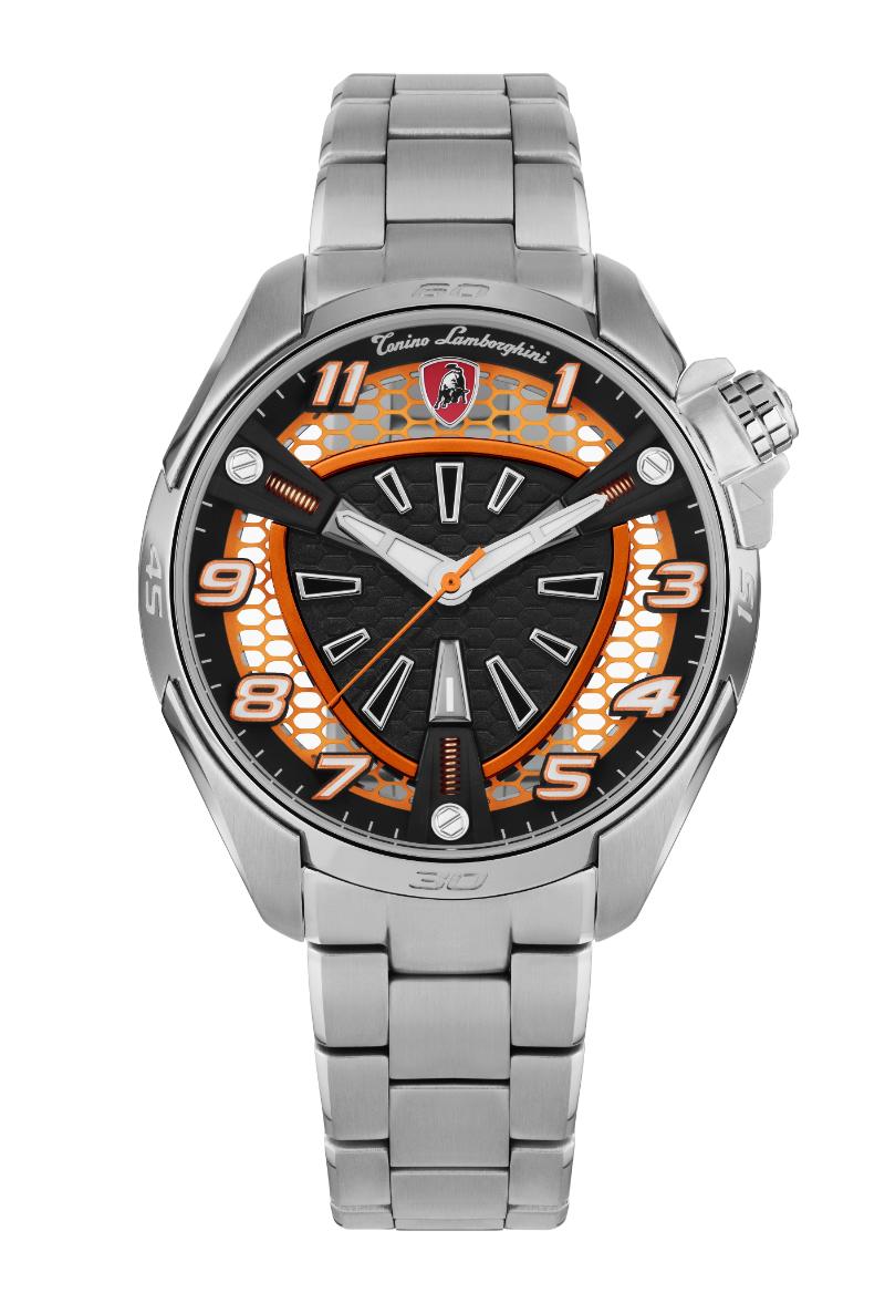 Tonino Lamborghini SHOCK ABS Quartz Black And Beige Dial Analog Watch For Gents - TLABSO-SS-B