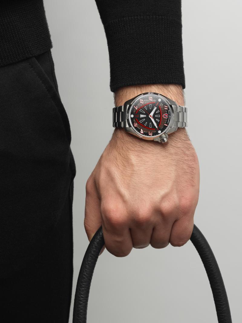 Tonino Lamborghini SHOCK ABS Black With Luminova on hands and Indexes Dial Watch For Men - TLABSR-SS-B