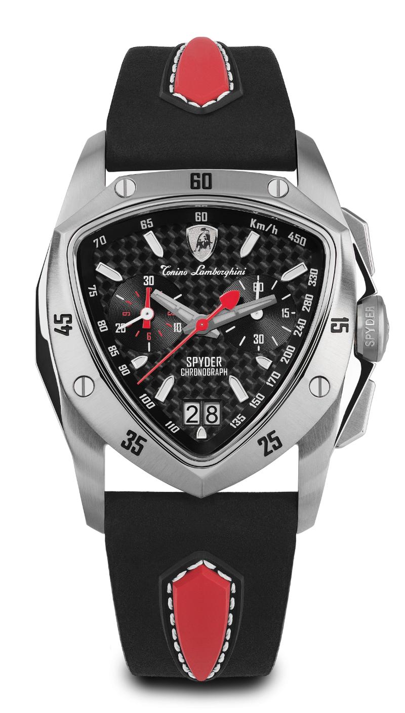 Tonino Lamborghini Swiss Made Spyder Quartz Black Dial Analog Watch For Gents - TLF-A13-1