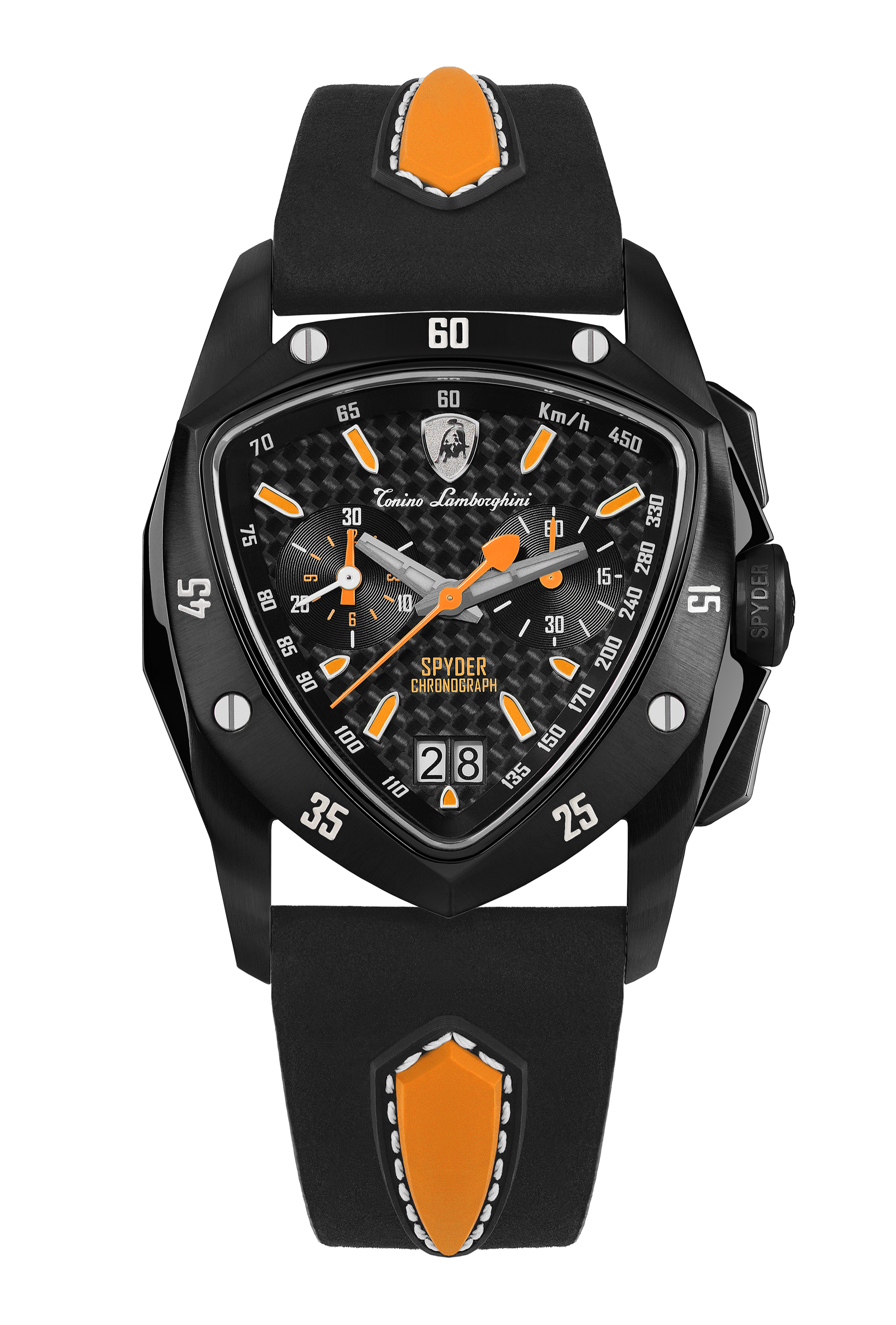 Tonino Lamborghini New Spyder Black With Superluminova on hours & minute hands Dial Watch For Men - TLF-A13-6