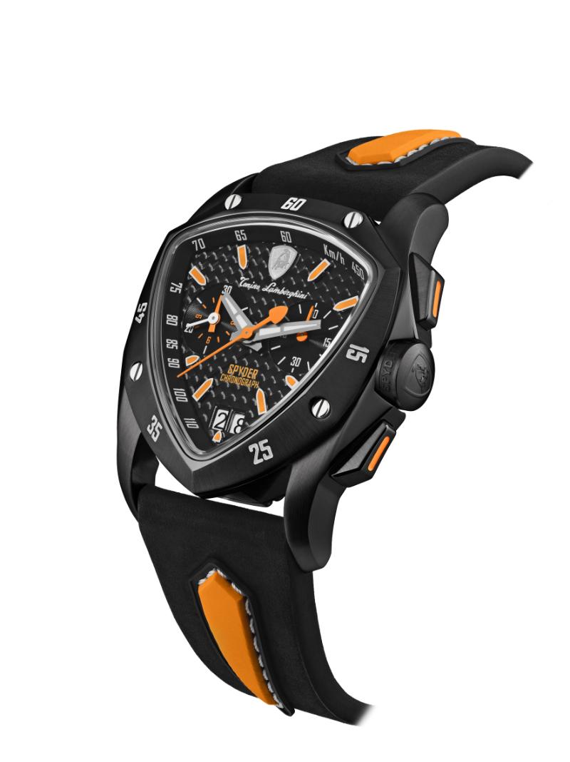 Tonino Lamborghini Swiss Made Spyder Quartz Black Dial Analog Watch For Gents - TLF-A13-6