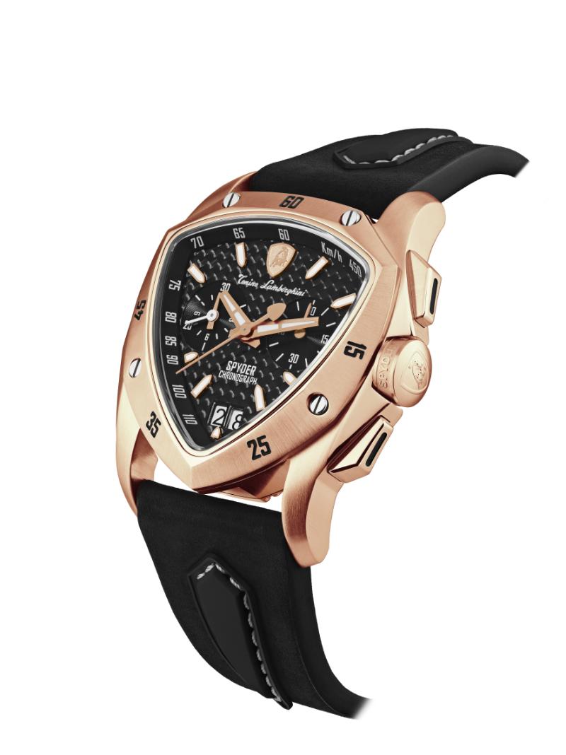 Tonino Lamborghini Swiss Made Spyder Quartz Black Dial Analog Watch For Gents - TLF-A13-8