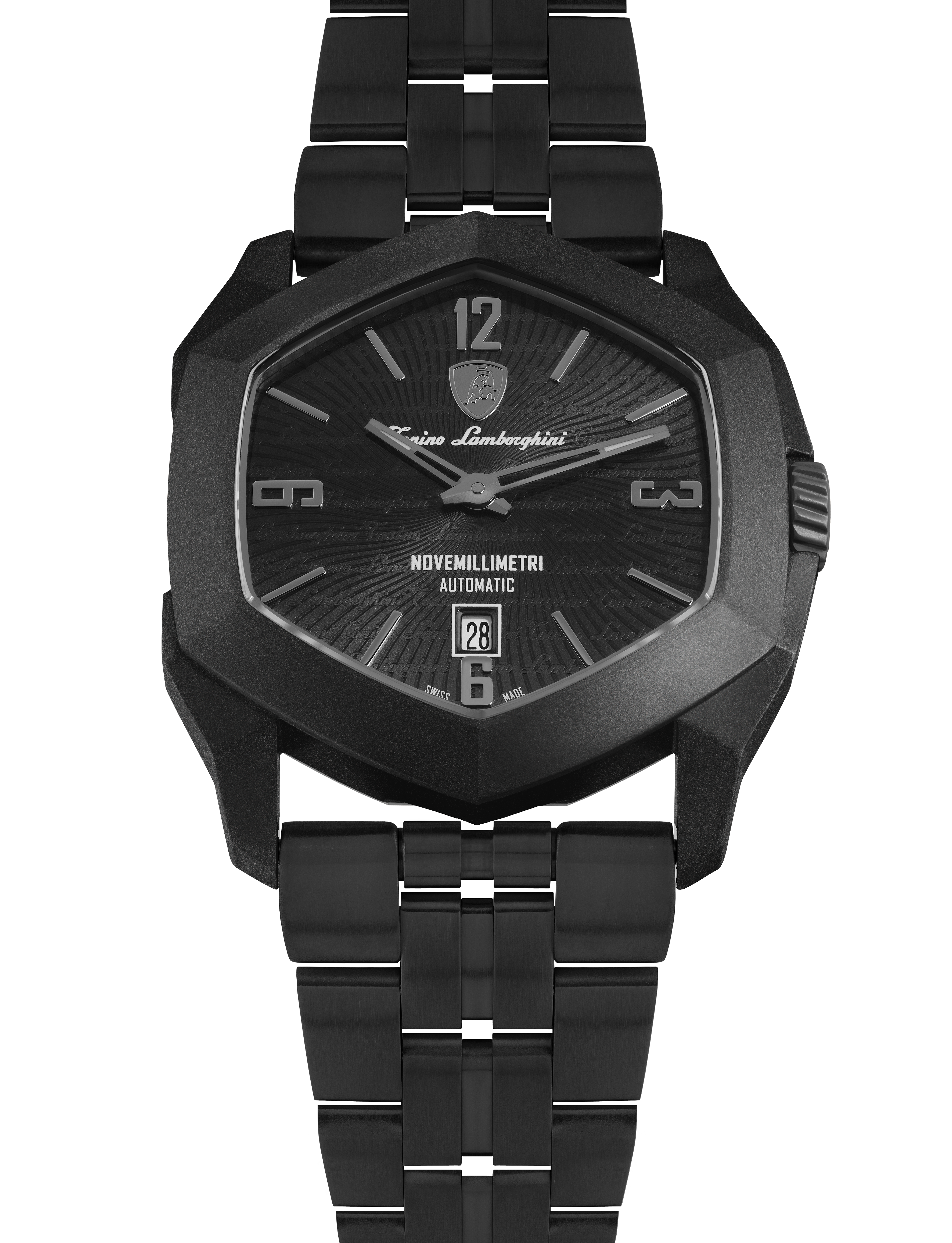 Tonino Lamborghini Novemillimetri Black With Patterned and Laquered dial Watch For Men - TLF-T08-2-B