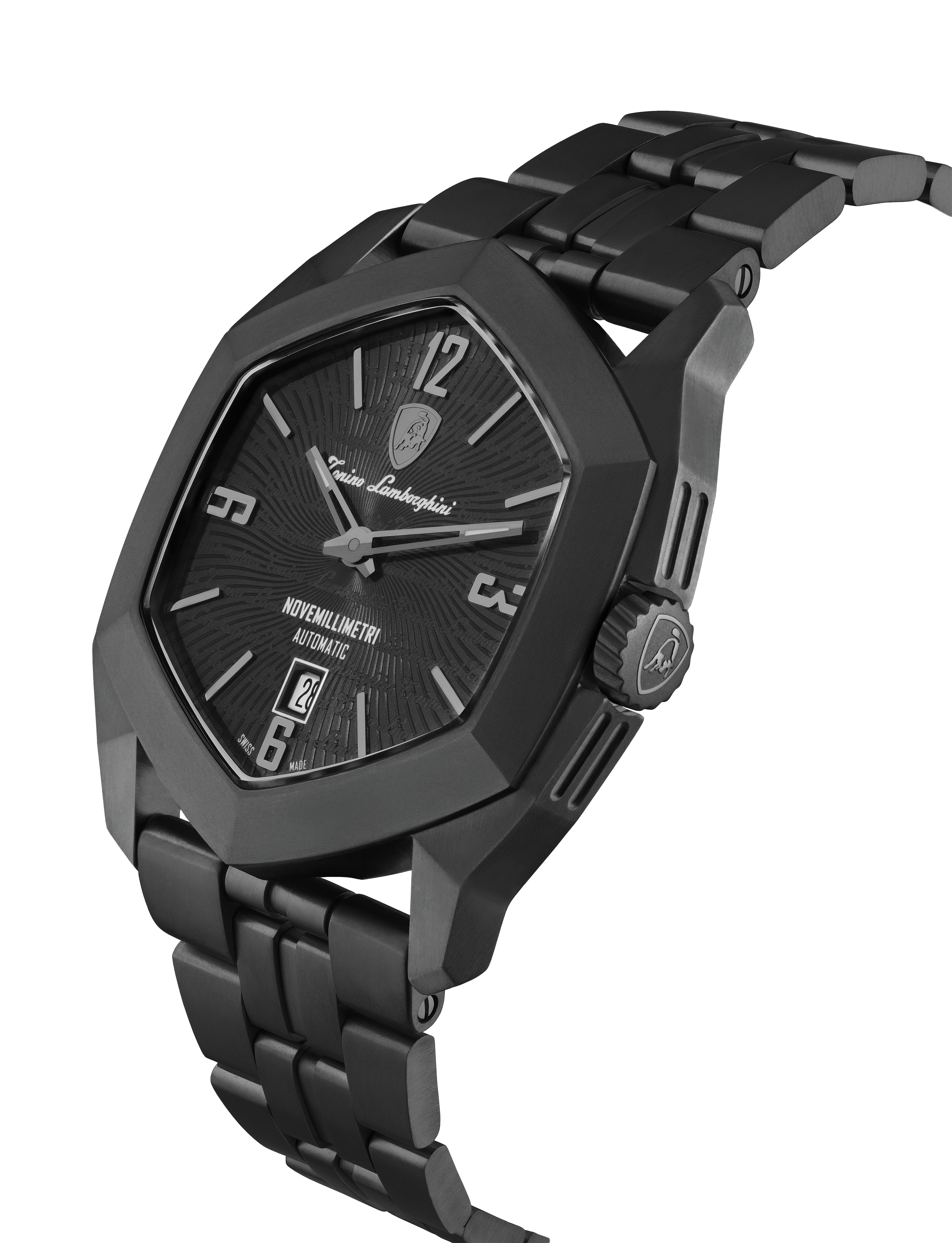 Tonino Lamborghini Novemillimetri Black With Patterned and Laquered dial Watch For Men - TLF-T08-2-B