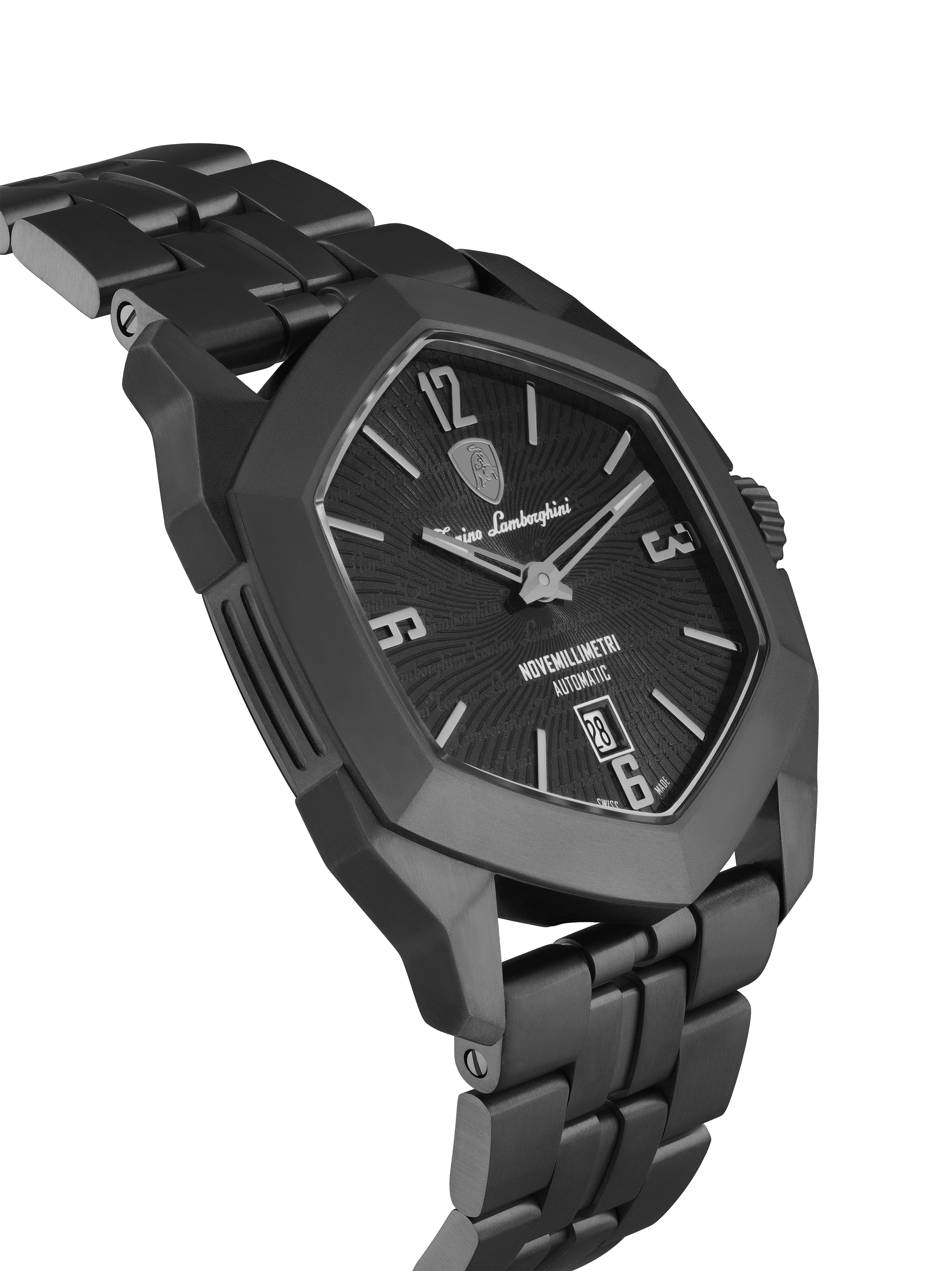 Tonino Lamborghini Novemillimetri Black With Patterned and Laquered dial Watch For Men - TLF-T08-2-B