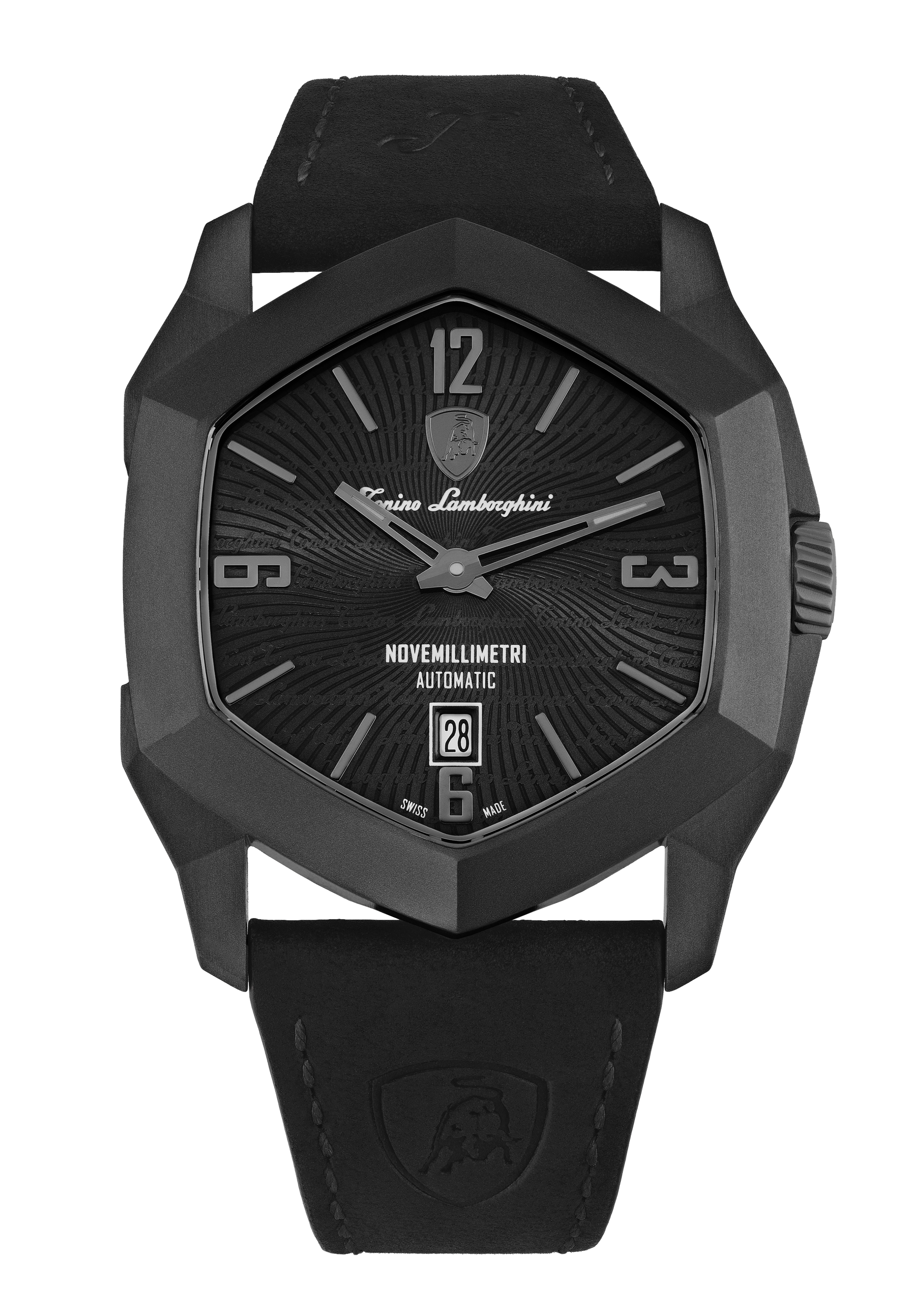 Tonino Lamborghini Novemillimetri Black With Patterned and Laquered dial Watch For Men - TLF-T08-2