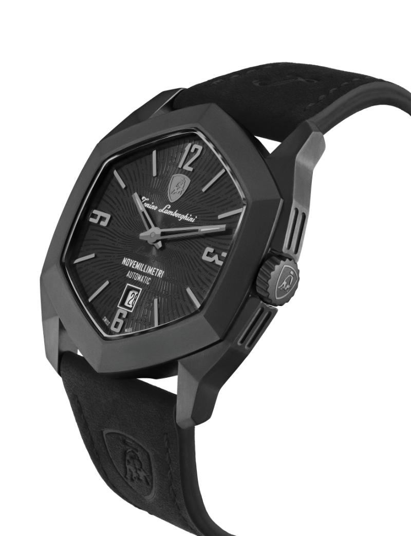 Tonino Lamborghini Swiss Made Novemillimetri Automatic Black Dial Analog Watch For Gents - TLF-T08-2