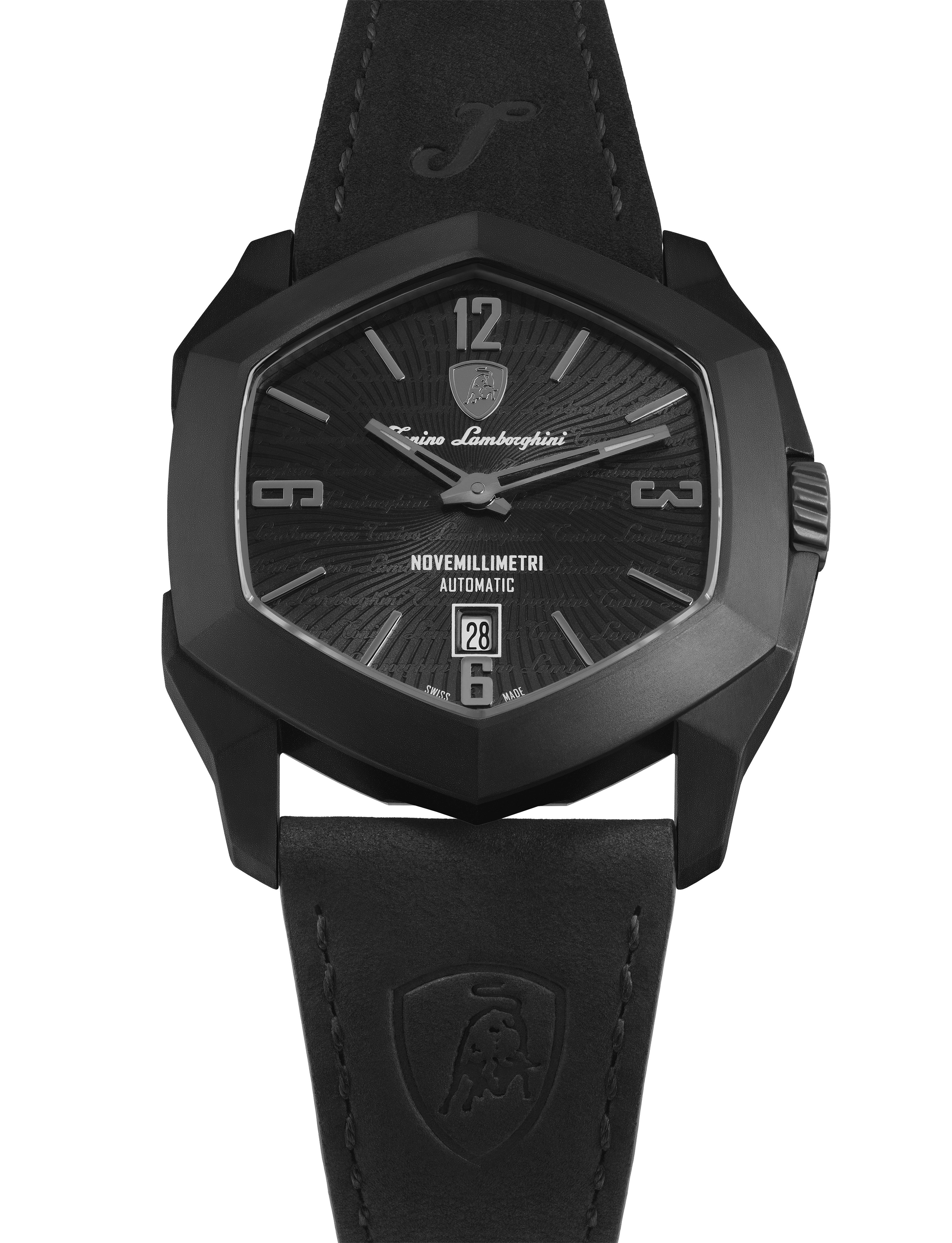 Tonino Lamborghini Novemillimetri Black With Patterned and Laquered dial Watch For Men - TLF-T08-2
