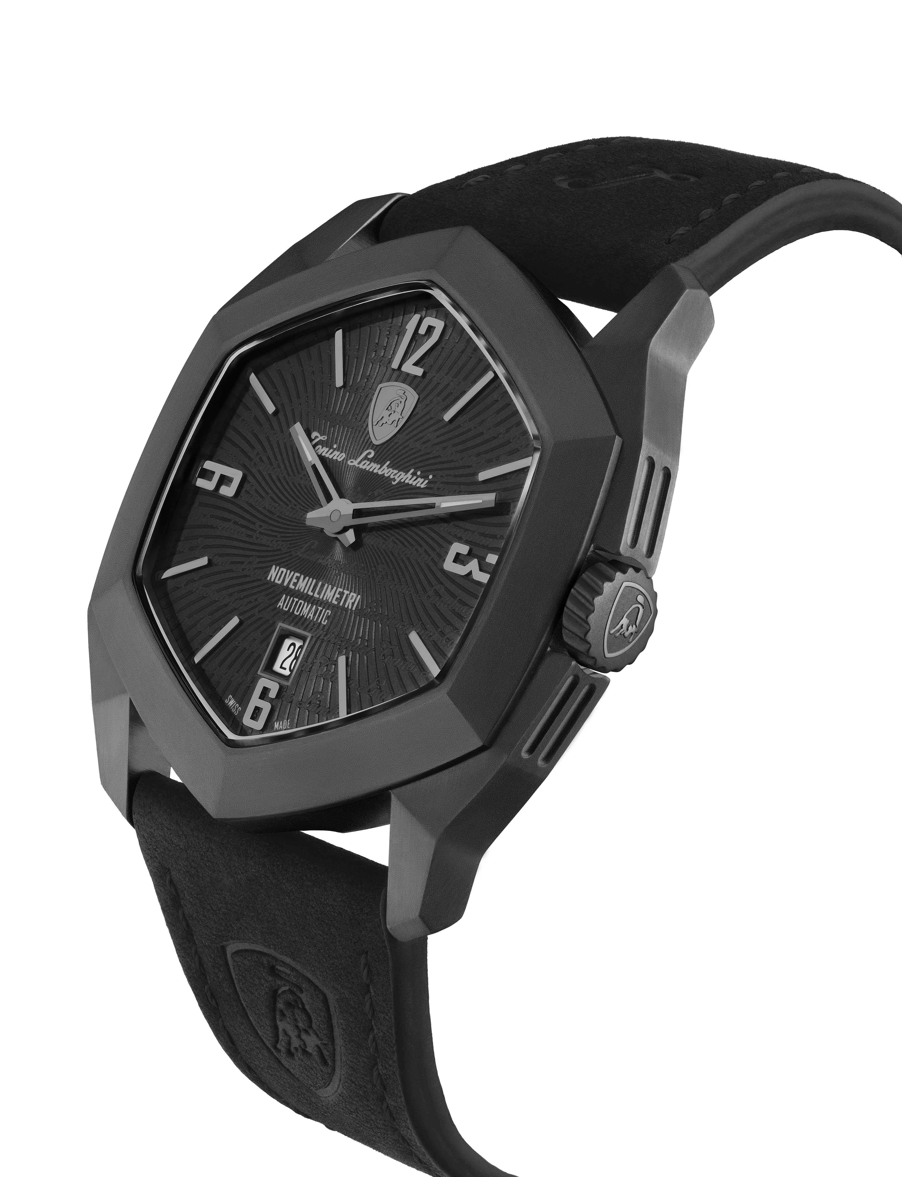 Tonino Lamborghini Novemillimetri Black With Patterned and Laquered dial Watch For Men - TLF-T08-2