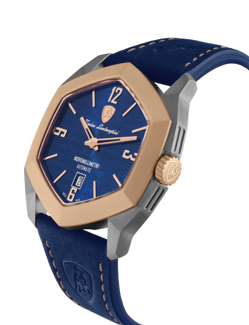 Tonino Lamborghini Swiss Made Novemillimetri Automatic Blue Dial Analog Watch For Gents - TLF-T08-3