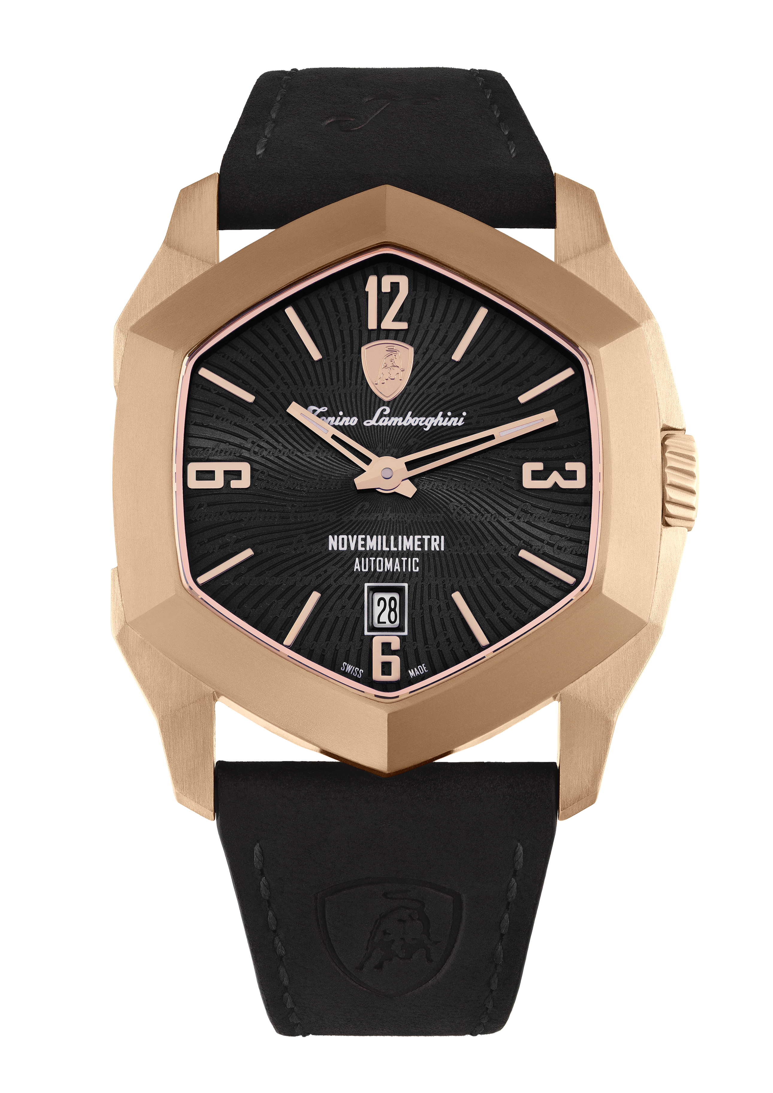 Tonino Lamborghini Novemillimetri Black With Patterned and Laquered dial Watch For Men - TLF-T08-4