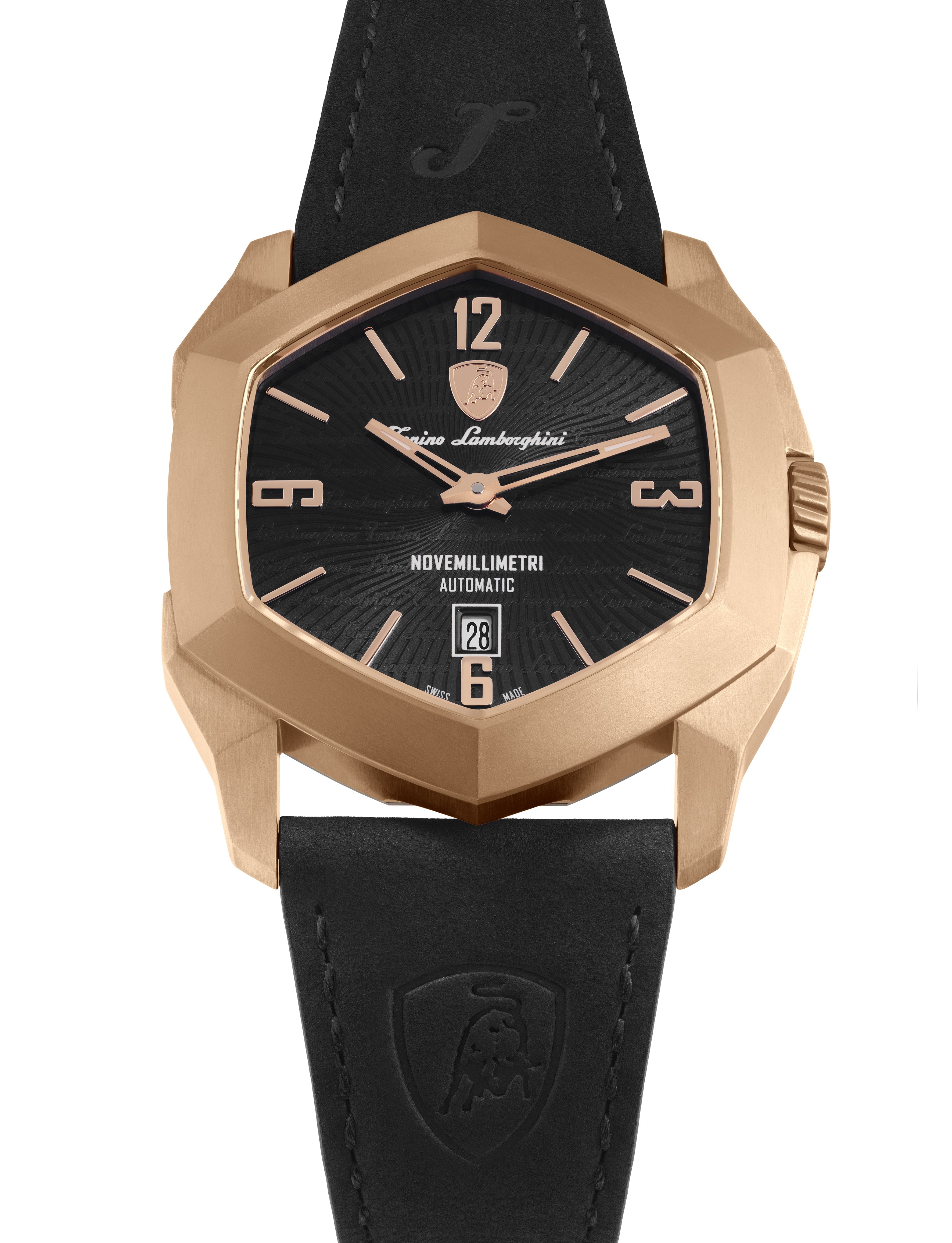 Tonino Lamborghini Novemillimetri Black With Patterned and Laquered dial Watch For Men - TLF-T08-4