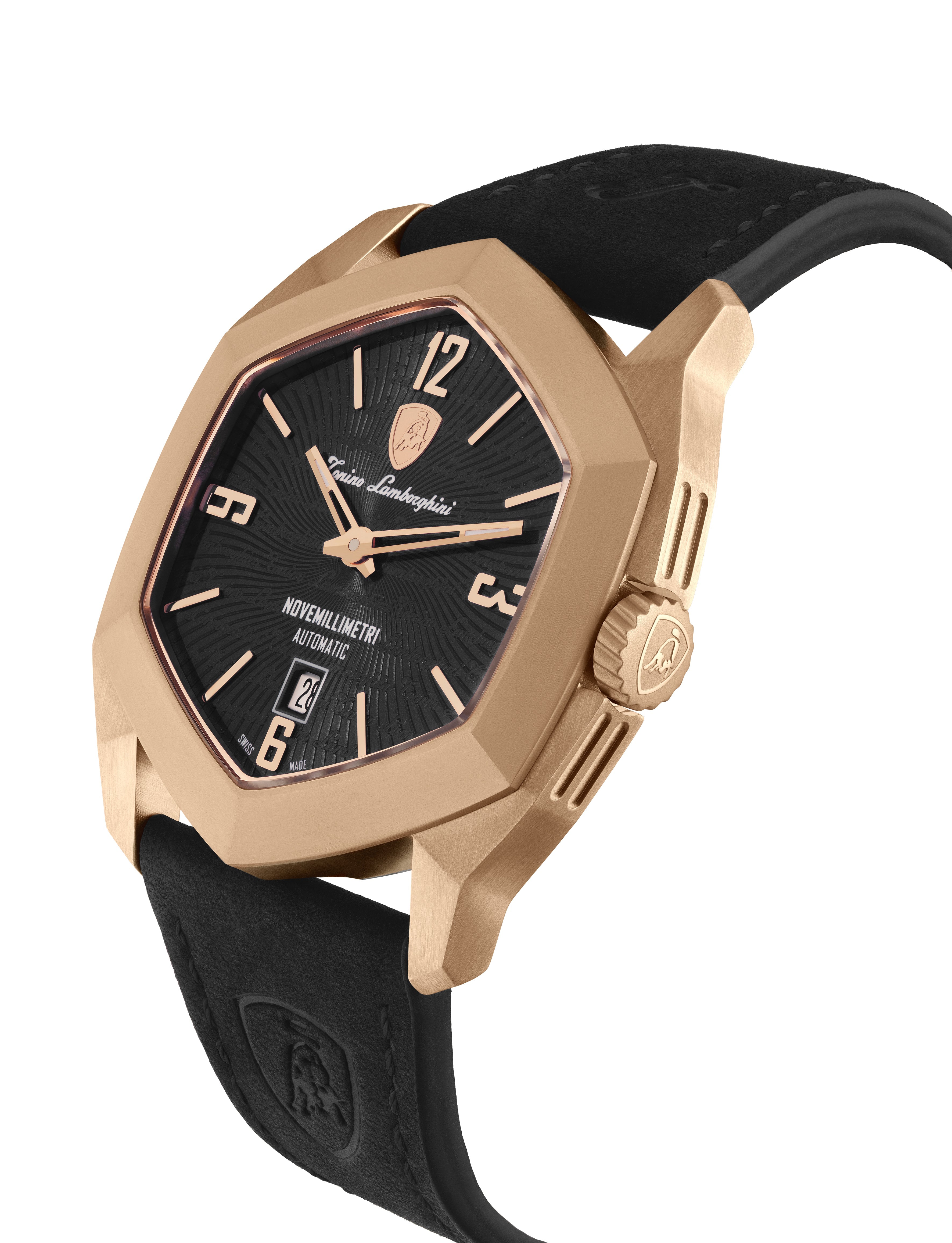 Tonino Lamborghini Novemillimetri Black With Patterned and Laquered dial Watch For Men - TLF-T08-4