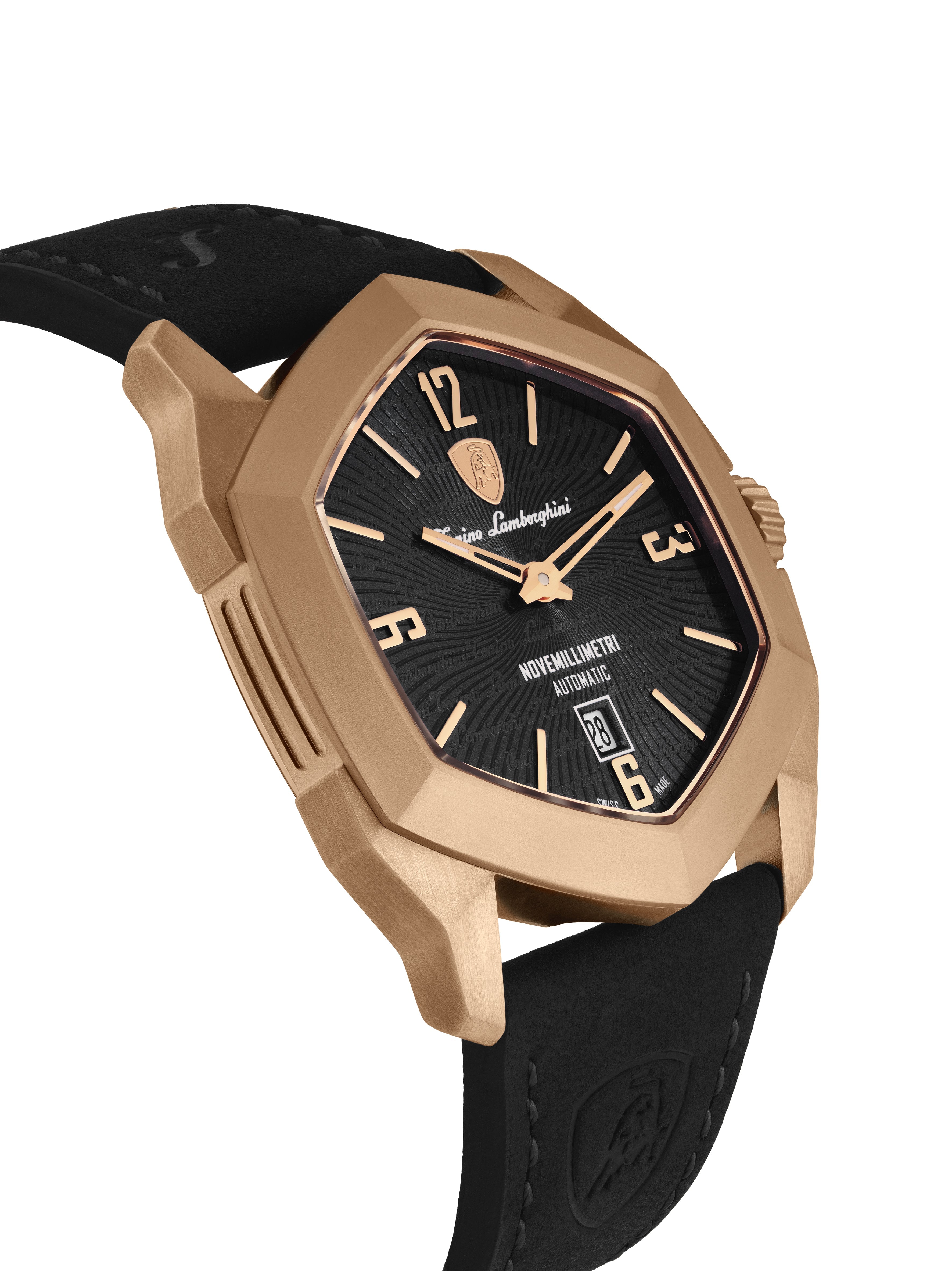 Tonino Lamborghini Novemillimetri Black With Patterned and Laquered dial Watch For Men - TLF-T08-4