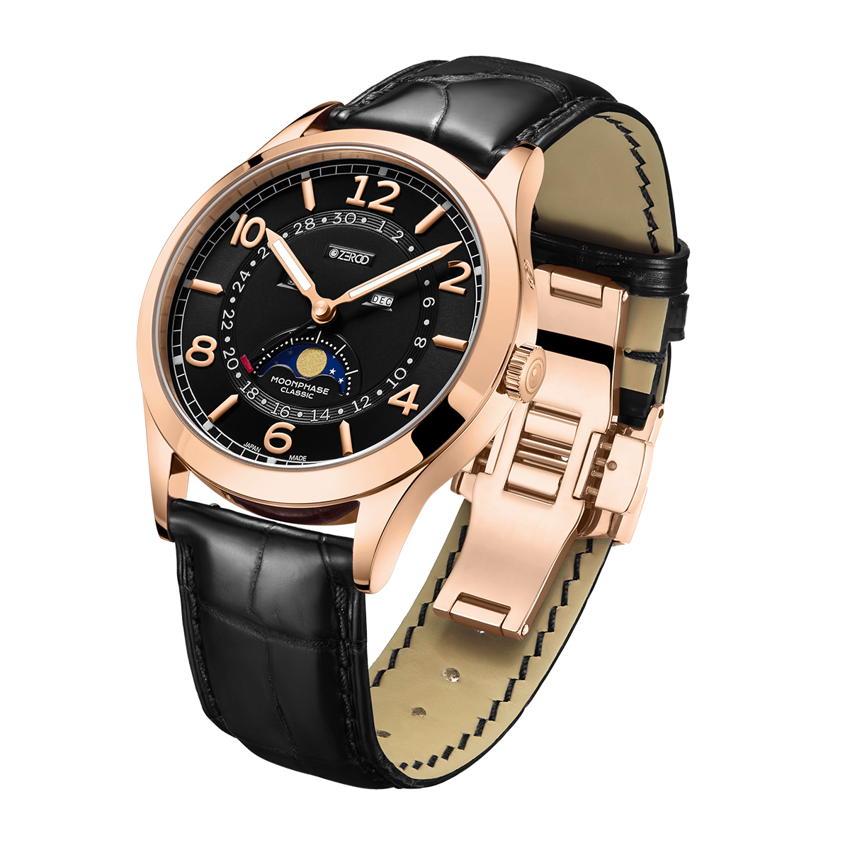 ZEROO C2 THE VIRGO CLASSIC MOONPHASEQUARTZ WATCH FOR MEN - ZC002RBK