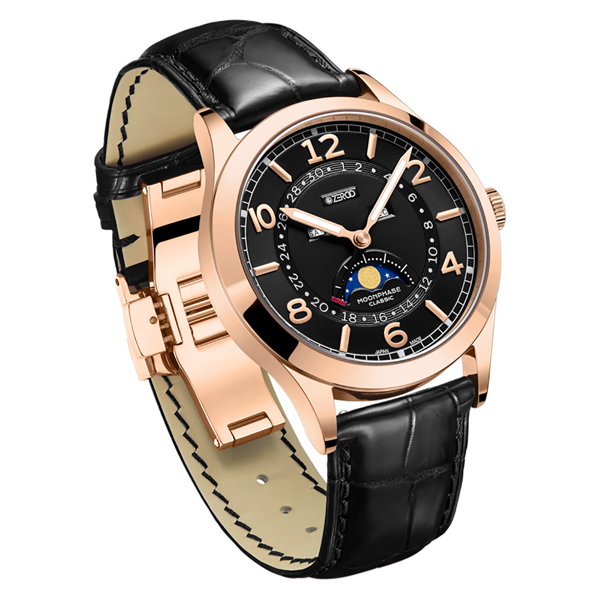 ZEROO C2 THE VIRGO CLASSIC MOONPHASEQUARTZ WATCH FOR MEN - ZC002RBK