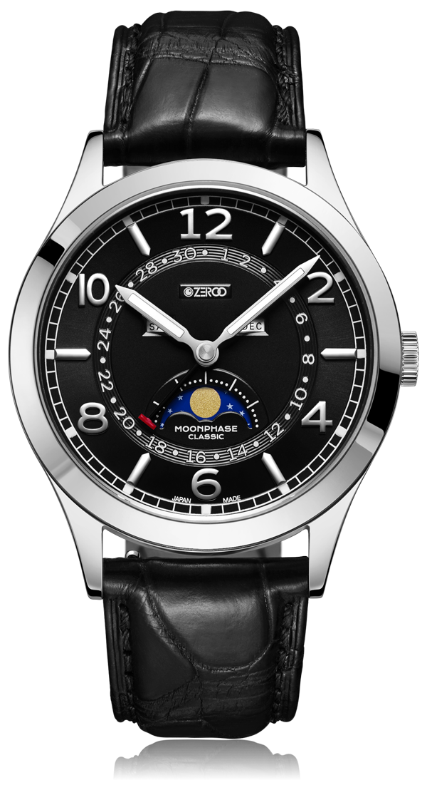 ZEROO C2 THE VIRGO CLASSIC MOONPHASEQUARTZ WATCH FOR MEN - ZC002SBK