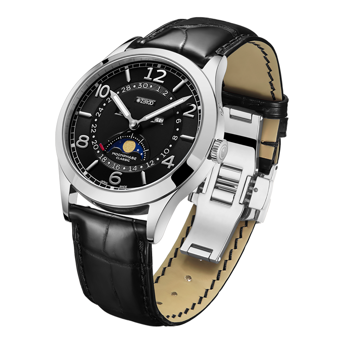 ZEROO C2 THE VIRGO CLASSIC MOONPHASEQUARTZ WATCH FOR MEN - ZC002SBK