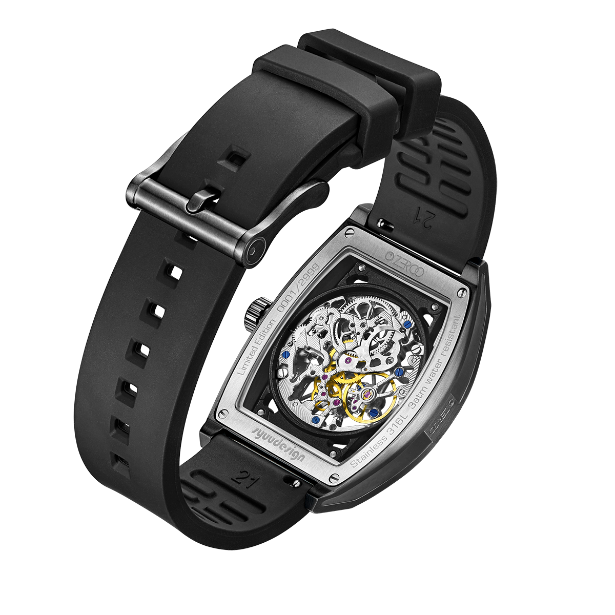 ZEROO M1 THE AURIGA SKELETON MECHANICAL AUTOMATIC WATCH FOR GENTS - ZM001BBK