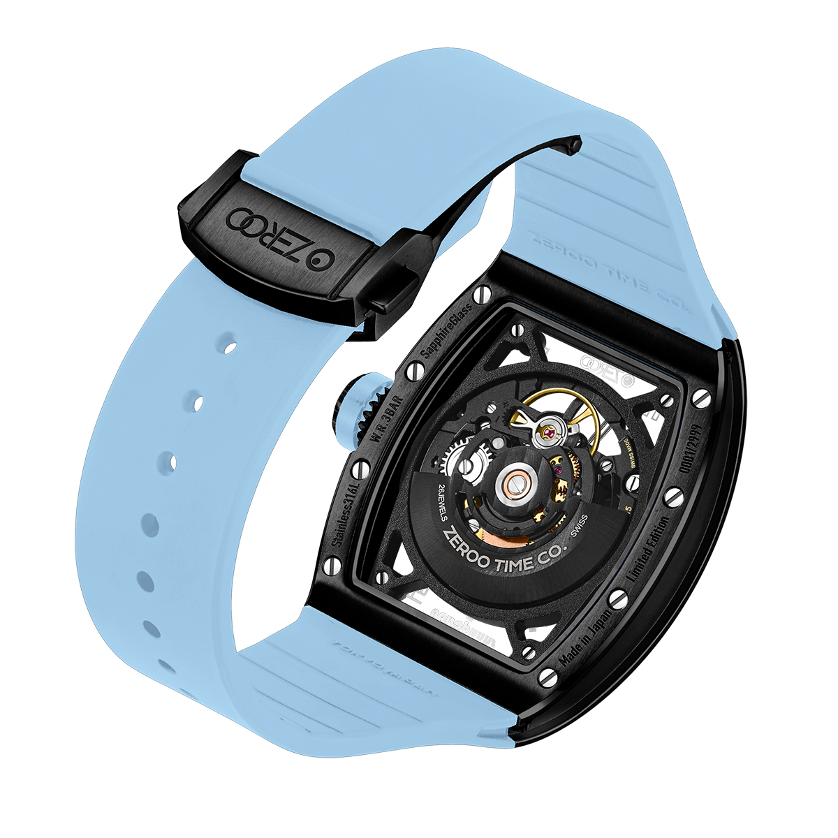 ZEROO M2 THE SUBARU SKELETON MECHANICAL AUTOMATICAUTOMATIC WATCH FOR MEN - ZM002BLB