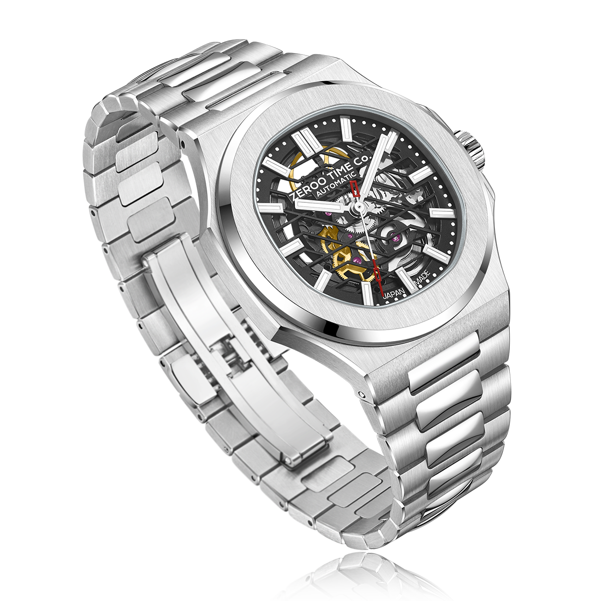 ZEROO M3 THE LYRA SKELETON MECHANICAL AUTOMATICAUTOMATIC WATCH FOR MEN - ZM003SSBK