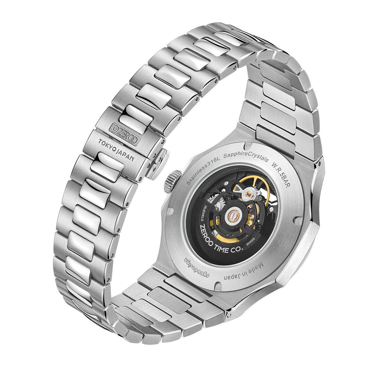 ZEROO M3 THE LYRA SKELETON MECHANICAL AUTOMATICAUTOMATIC WATCH FOR MEN - ZM003SSBK